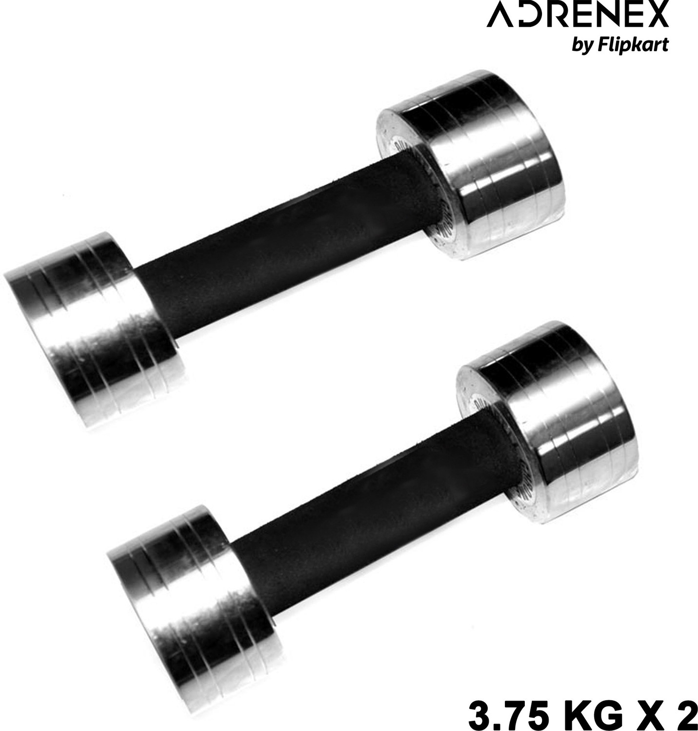 Image of Adrenex Steel 7.5 kg pair total weight 15 kgs Fixed Weight Dumbbell