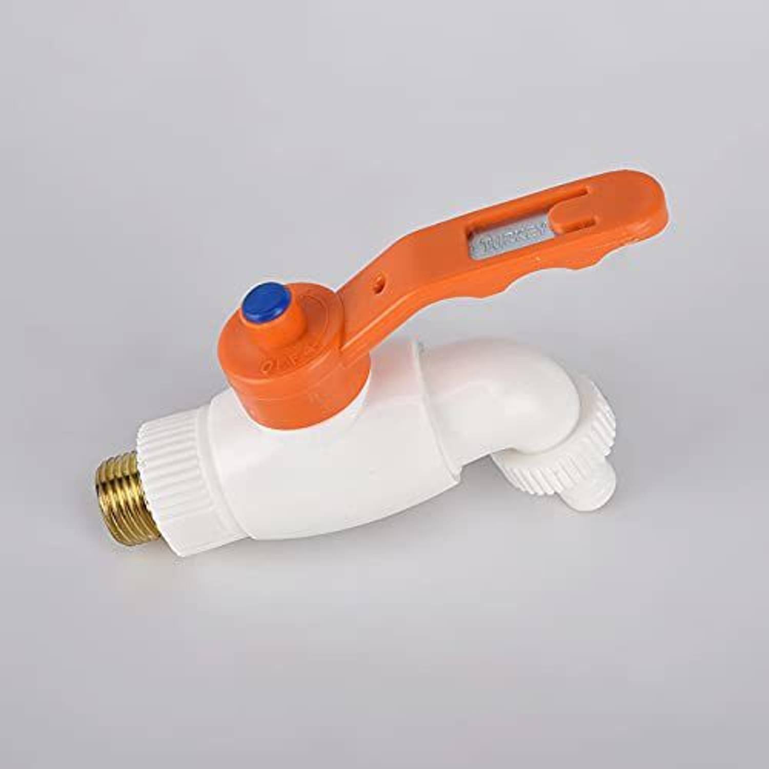 Alturas by Clinton Plastic Heavy Duty White Turkey Nozzle Bib Cock Tap, Garden Tap Bib Tap Faucet