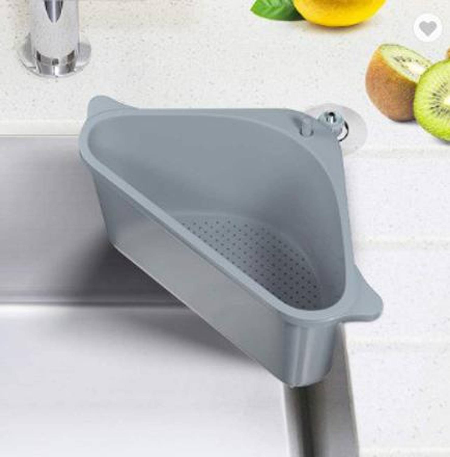 Amulakh Dish Drainer Kitchen Rack Plastic Triangle Sink Storage Holder-Multifunctional Triangular Drain Shelf Storage Rack