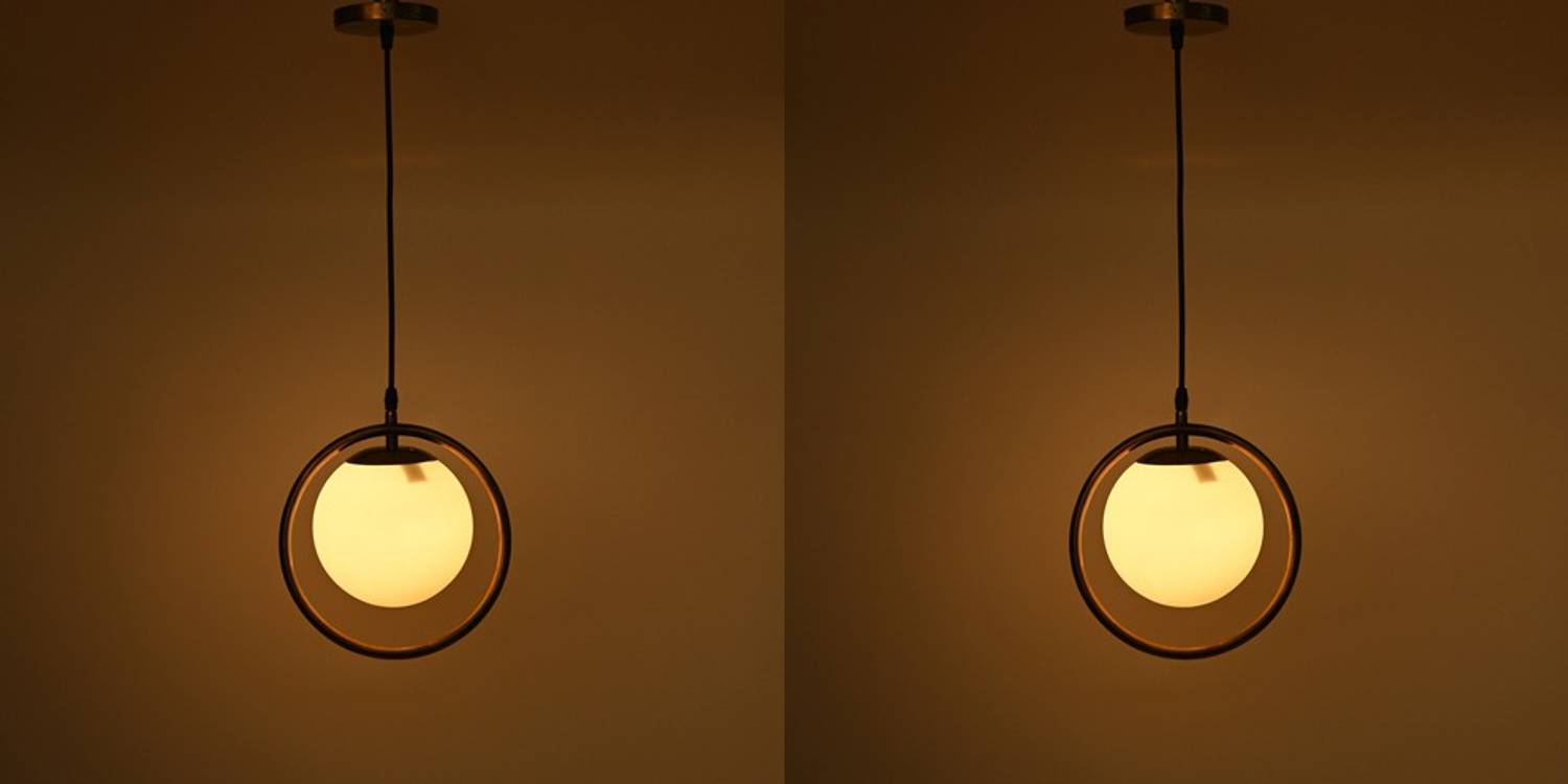 1st Time Ceiling Light Hand Decorated Glass Shade, With All Fitting & Fixture Set of 2 Pendant Lamp Ceiling Lamp
