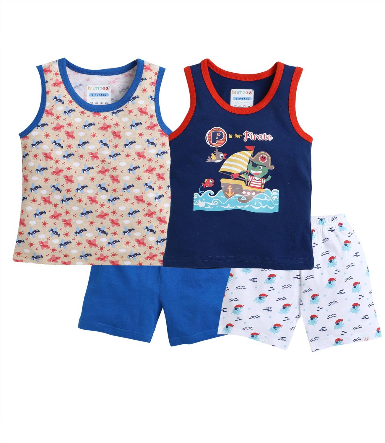 BUMZEE Boys Casual Vest Shorts