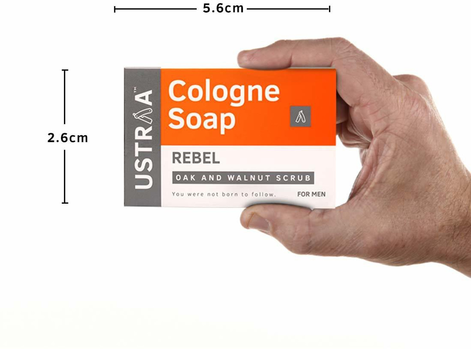 Image of USTRAA Rebel Cologne Soap with Oak & Walnut Scrub, For Deep Cleaning & Mild Exfoliation
