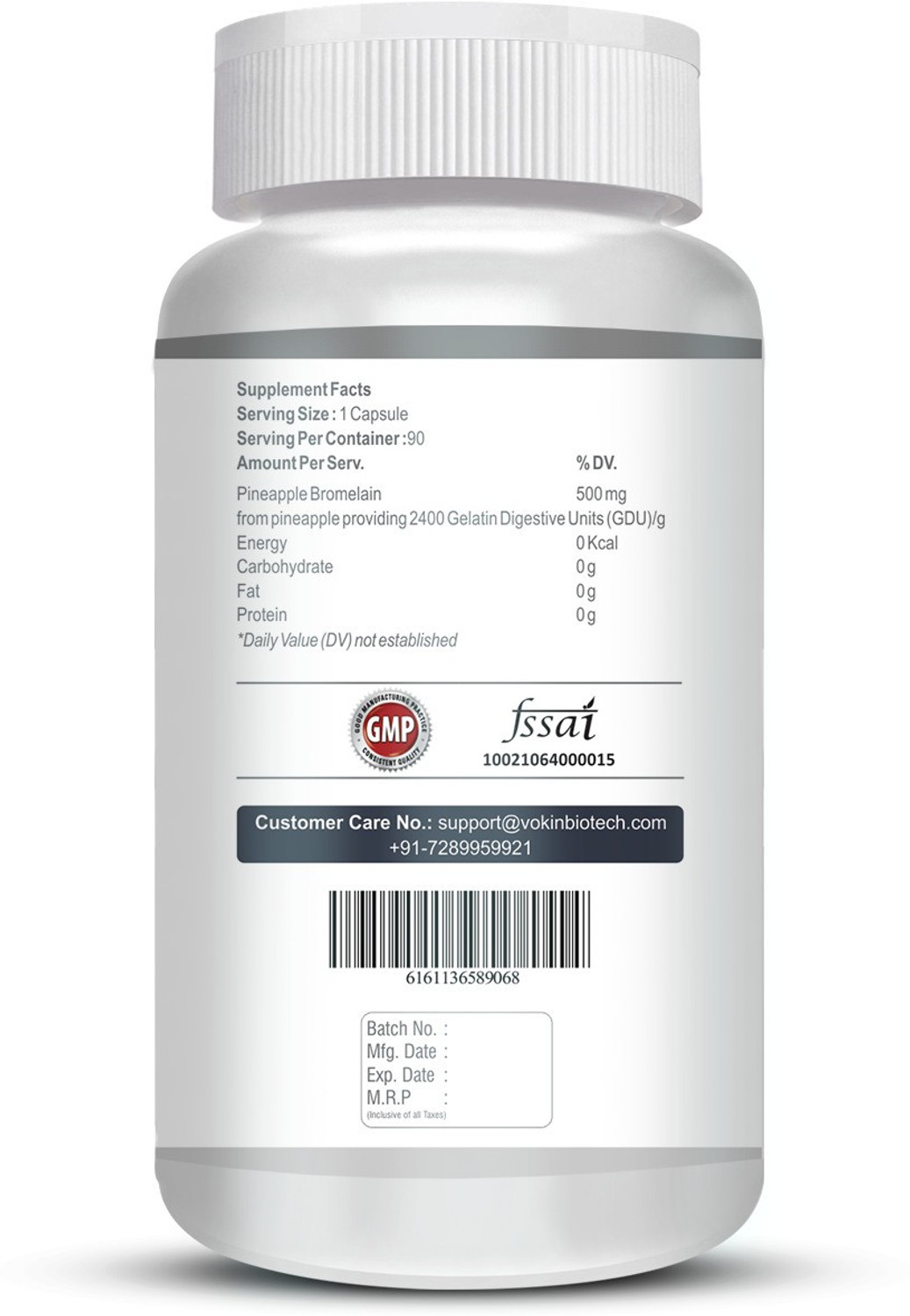 Image of Vokin Biotech Bromelain Pineapple Natural Digestive Enzyme | Help in Swelling