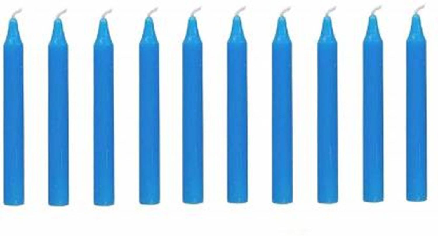 AuraDecor Stick Candle Set Of 10 (Blue) Candle