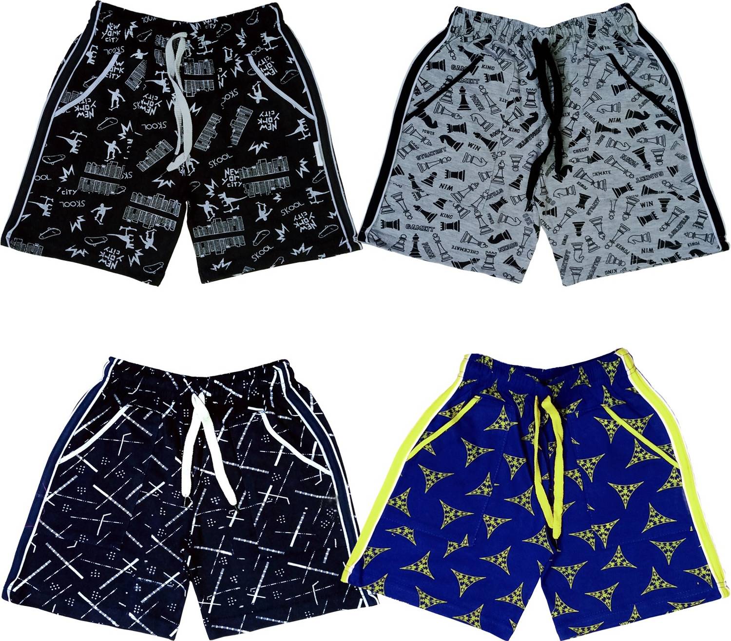 AMNOUR Short For Boys & Girls Casual Printed Cotton Blend