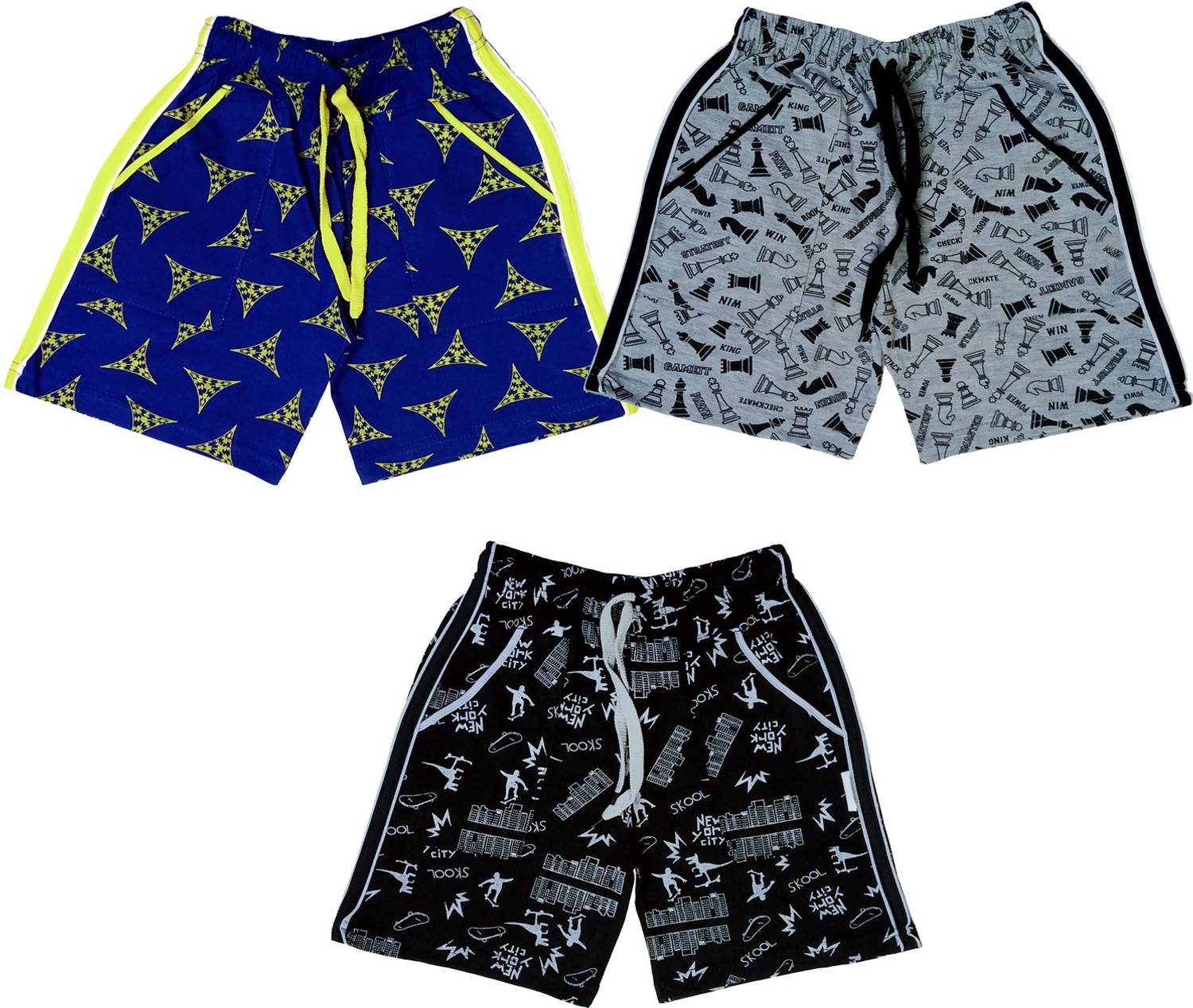 AMNOUR Short For Boys & Girls Casual Printed Cotton Blend