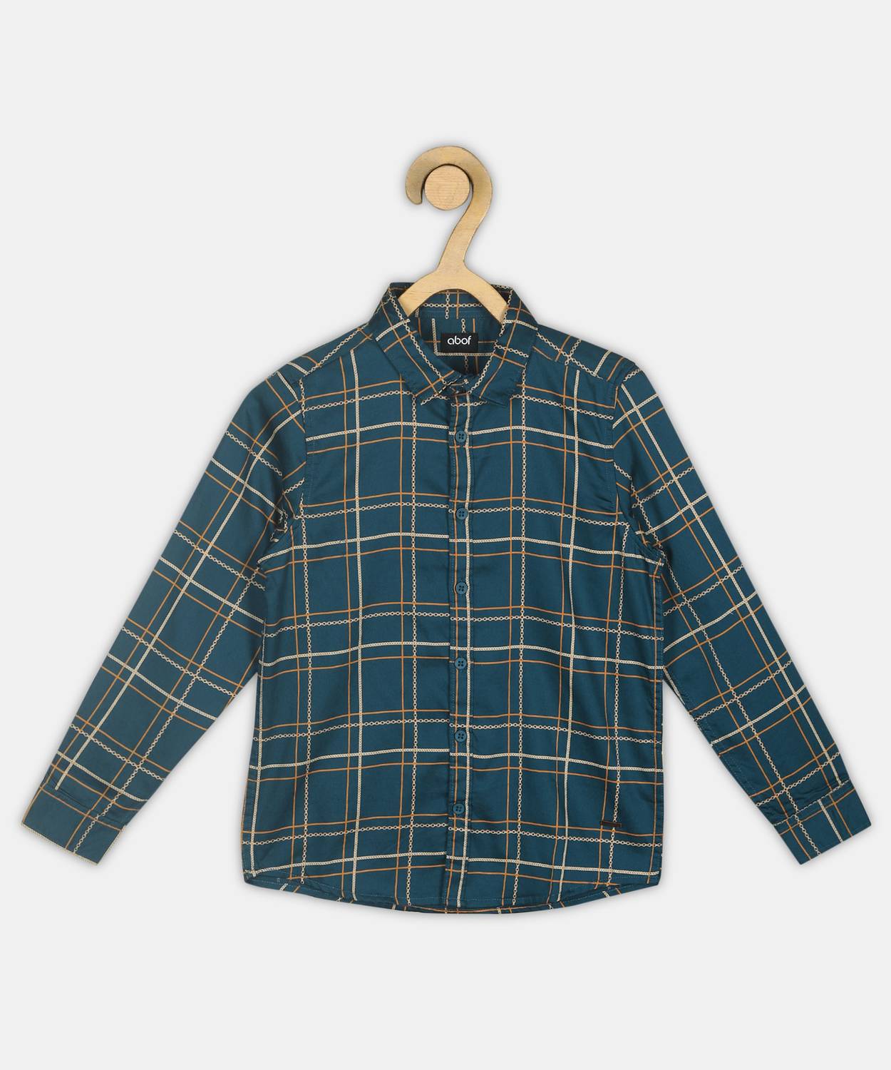 abof by Aditya Birla Boys Checkered Casual Dark Blue Shirt