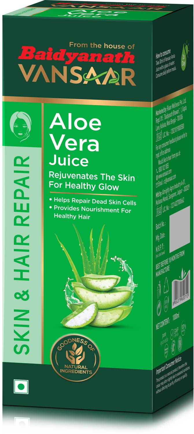 Baidyanath Vansaar Aloe Vera Juice | For Glowing Skin & Healthy Hair - 1L
