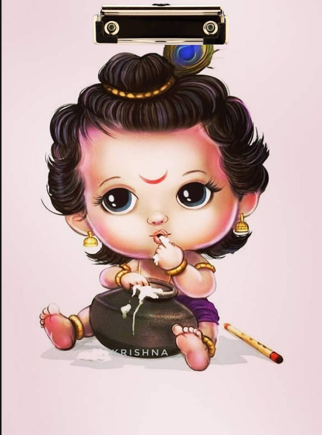BPDESIGNSOLUTION Baal Krishna Digital Reprint Clipboard Exam Pad (14x9.5 Inches) Premium Quality