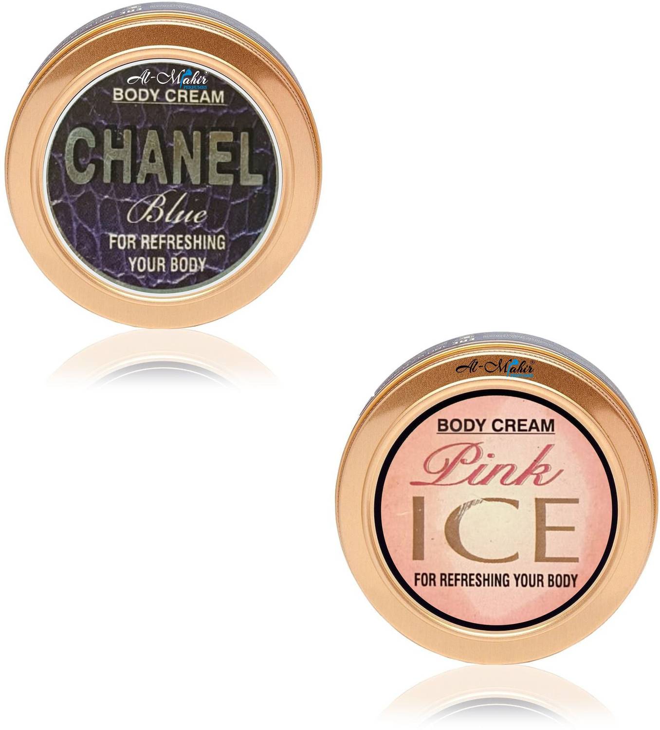 Al-Mahir Channel Blue + Pink Ice Perfumed Body Cream 15gm x 2