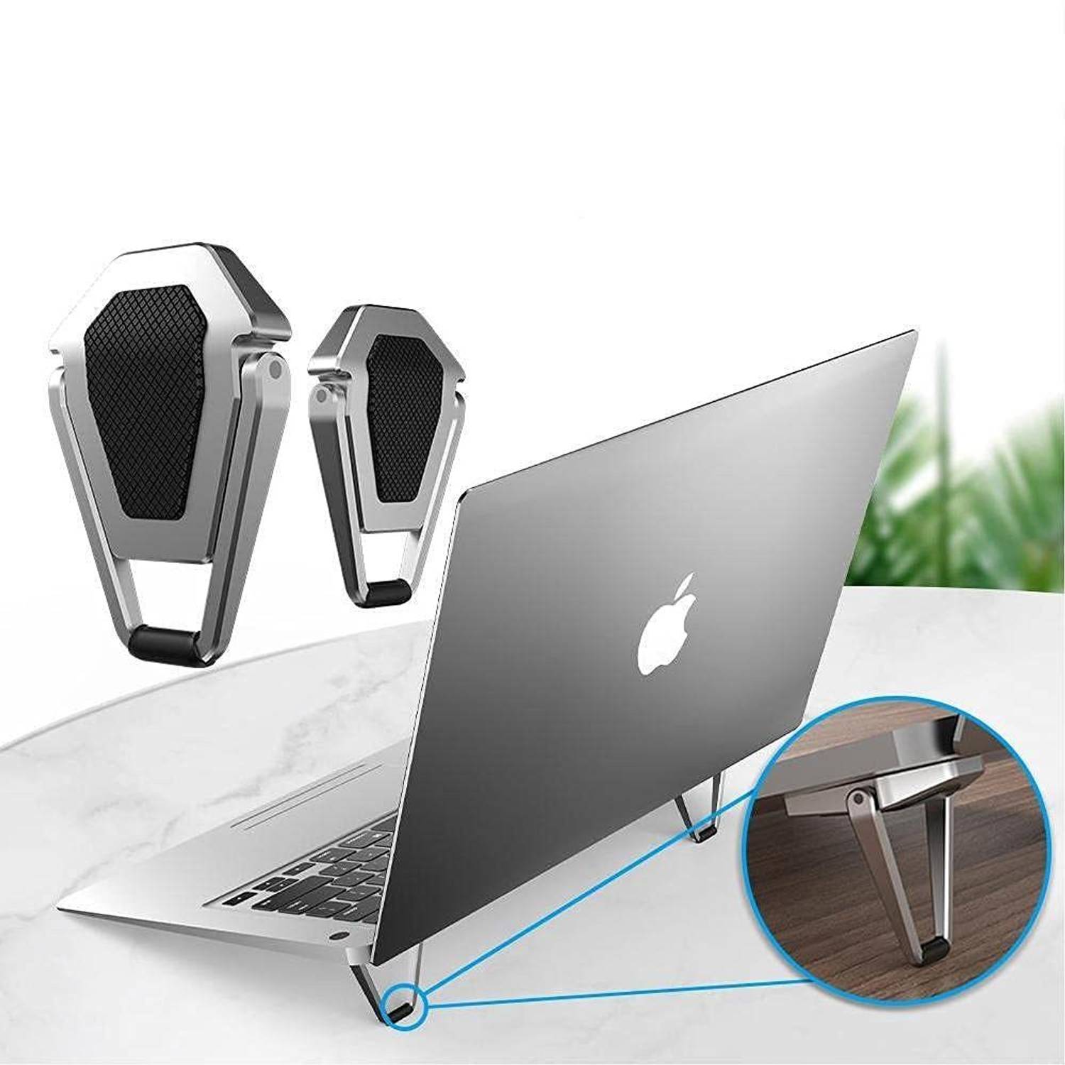 autoskills Metal Folding Portable Laptop Stand Non-Slip Base Bracket Laptop Stand Aluminium Laptop Stand with Adjustable Height Compatible with Universal Laptops
