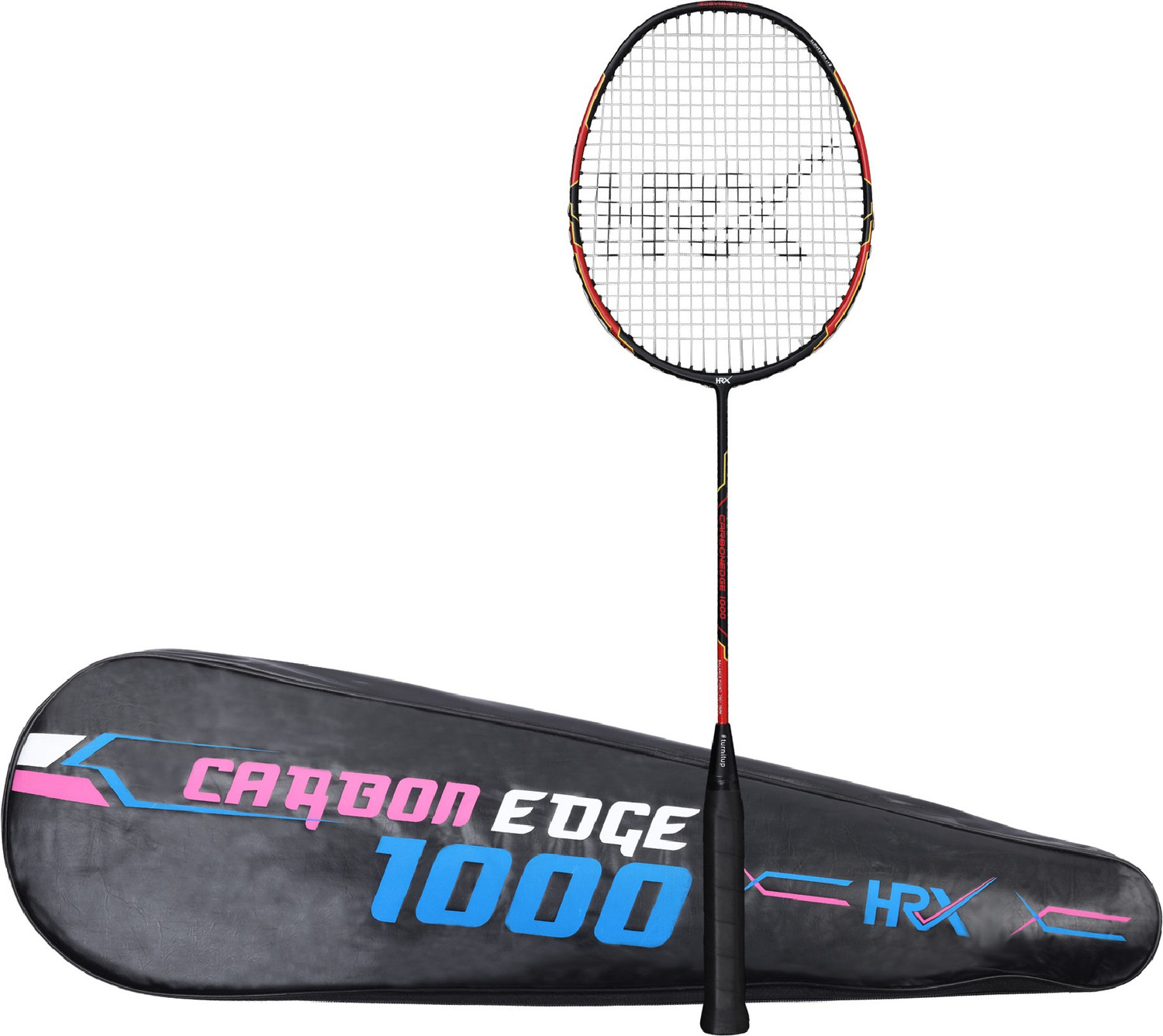 Image of HRX Carbon Edge 1000 Red, Black Strung Badminton Racquet