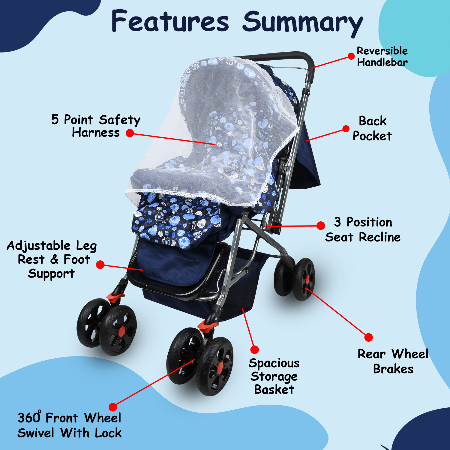 Image of DUGGI MUGGI KIDS CART COMFORTABLE FOR NEW BORN BABY KIDS Twin Strollers & Prams
