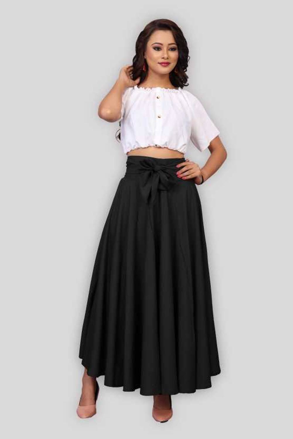 KAHARA Women Ethnic Top Skirt Set
