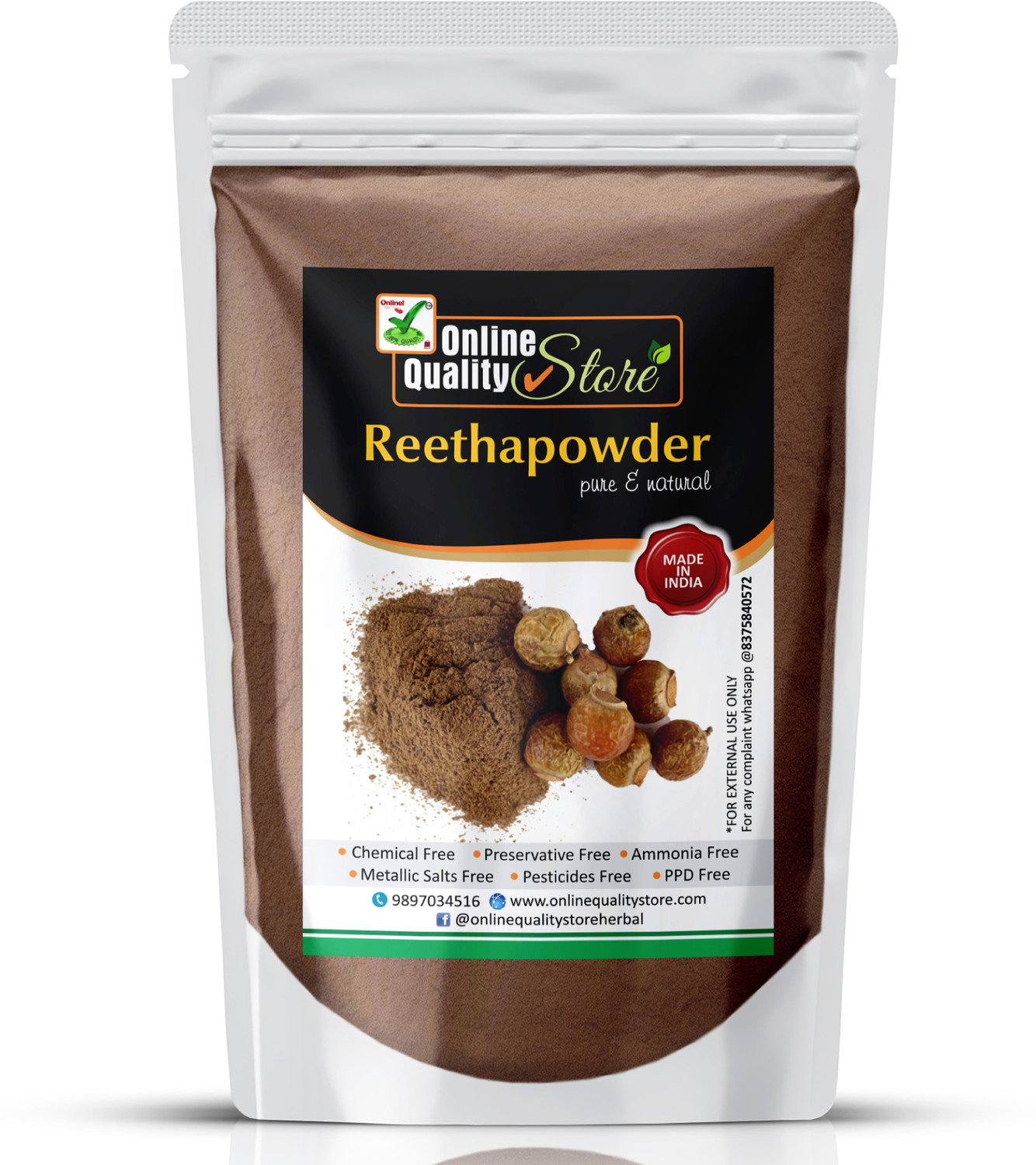 Image of Online Quality Store Ritha Powder for Hair (Soap Nut) 800g