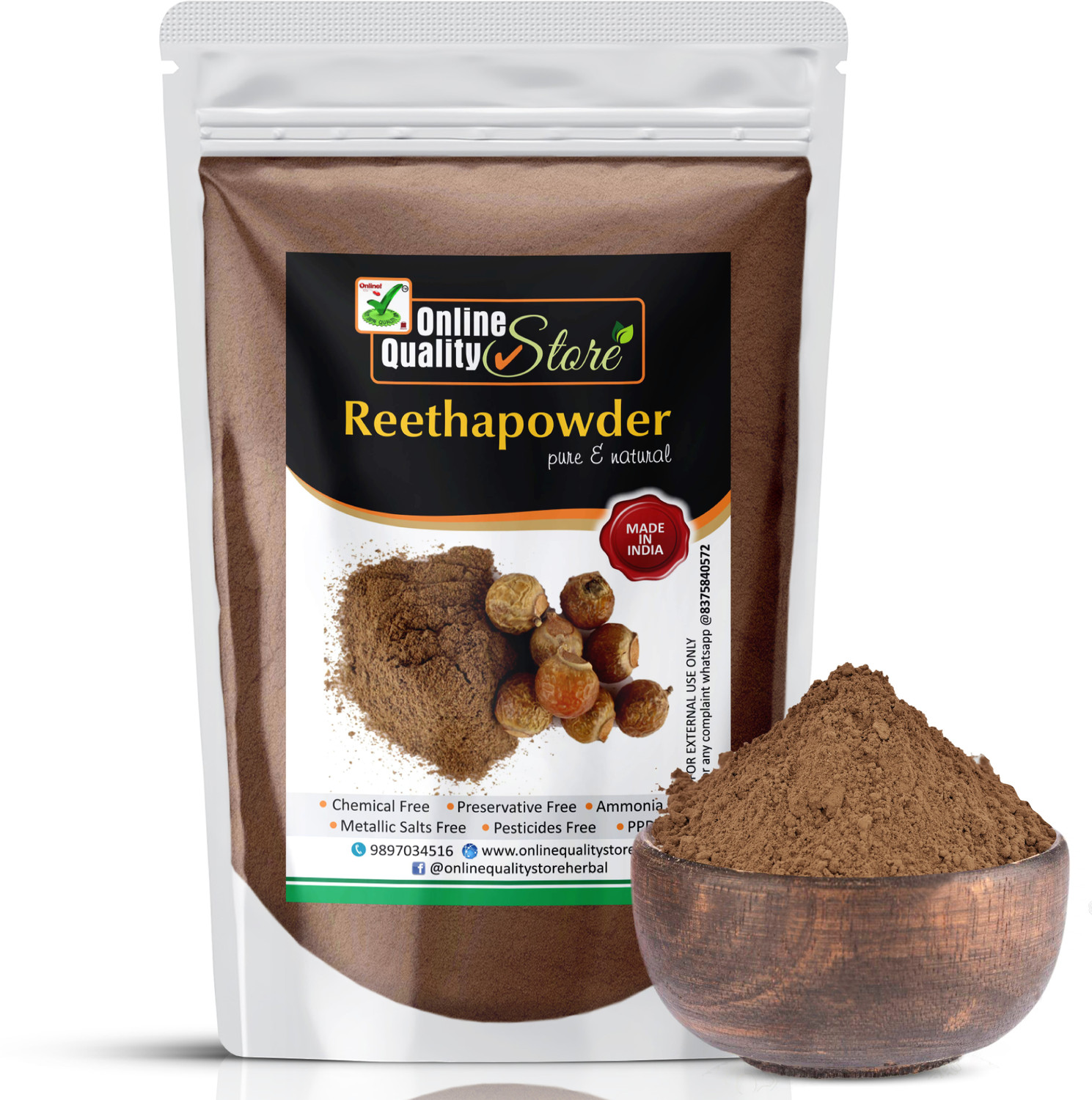 Image of Online Quality Store Ritha Powder for Hair (Soap Nut) 800g