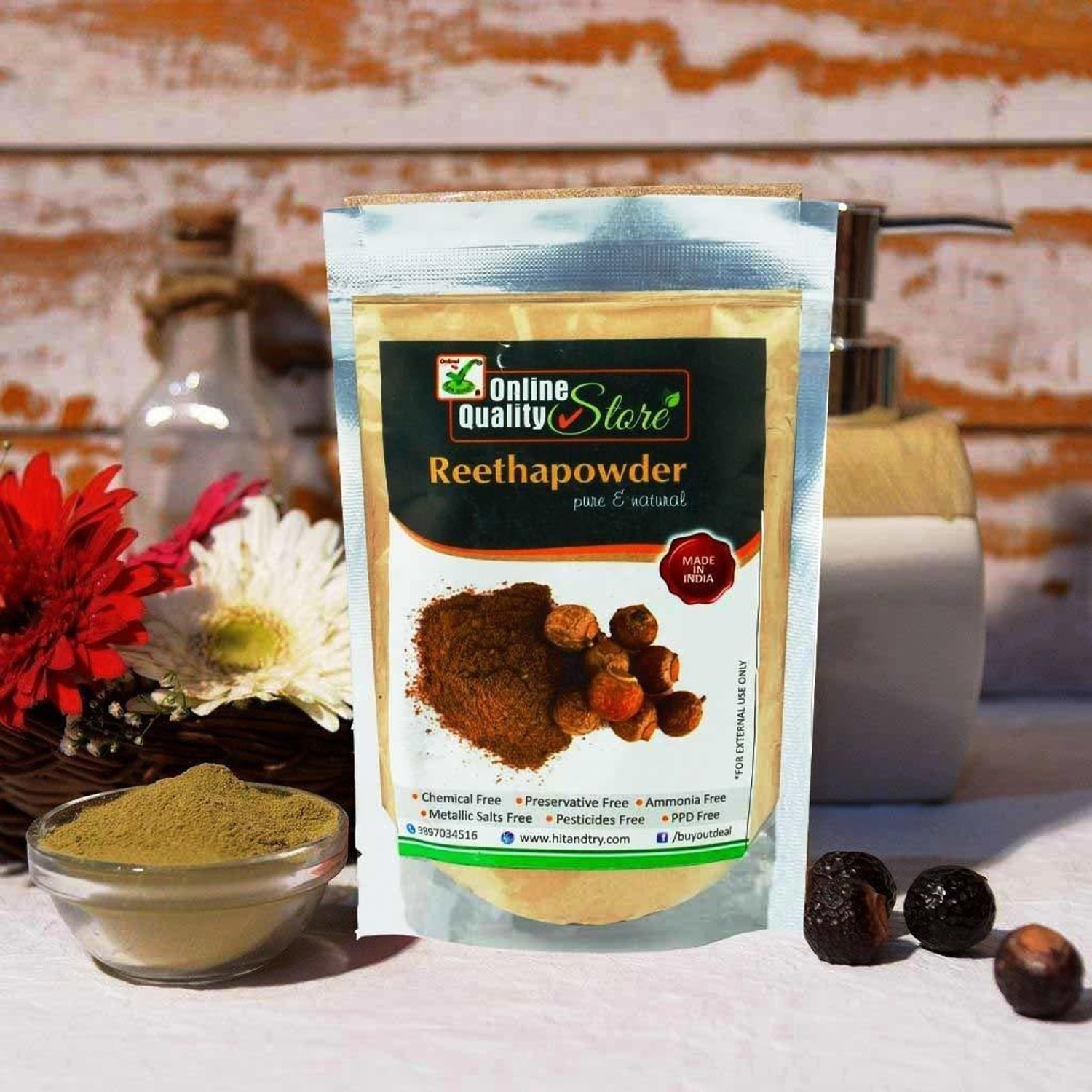 Image of Online Quality Store Ritha Powder for Hair (Soap Nut) 800g