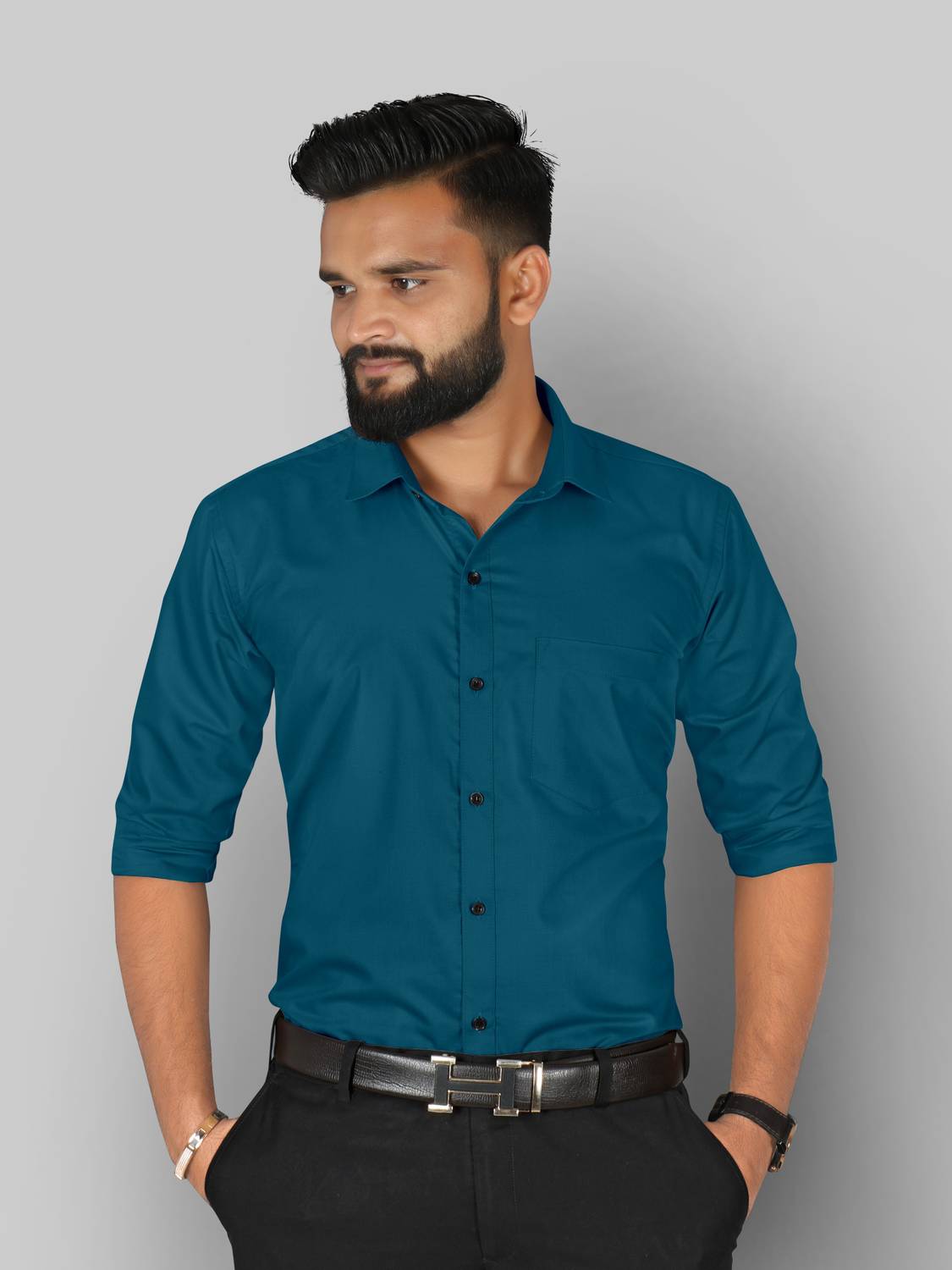StyleMODO Men Regular Fit Solid Formal Shirt