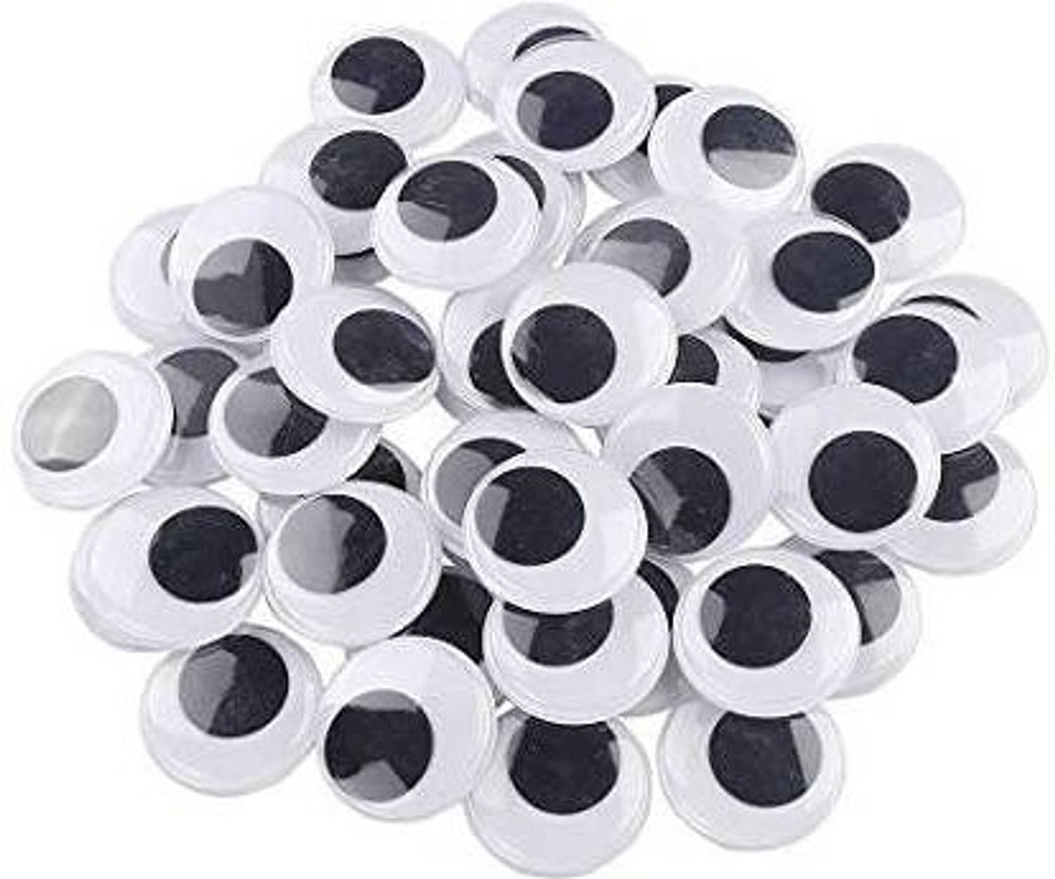 3A Featuretail 200pcs 15mm size Googly/ Wiggle/Doll Eyes for Craft, Doll Making Black/White