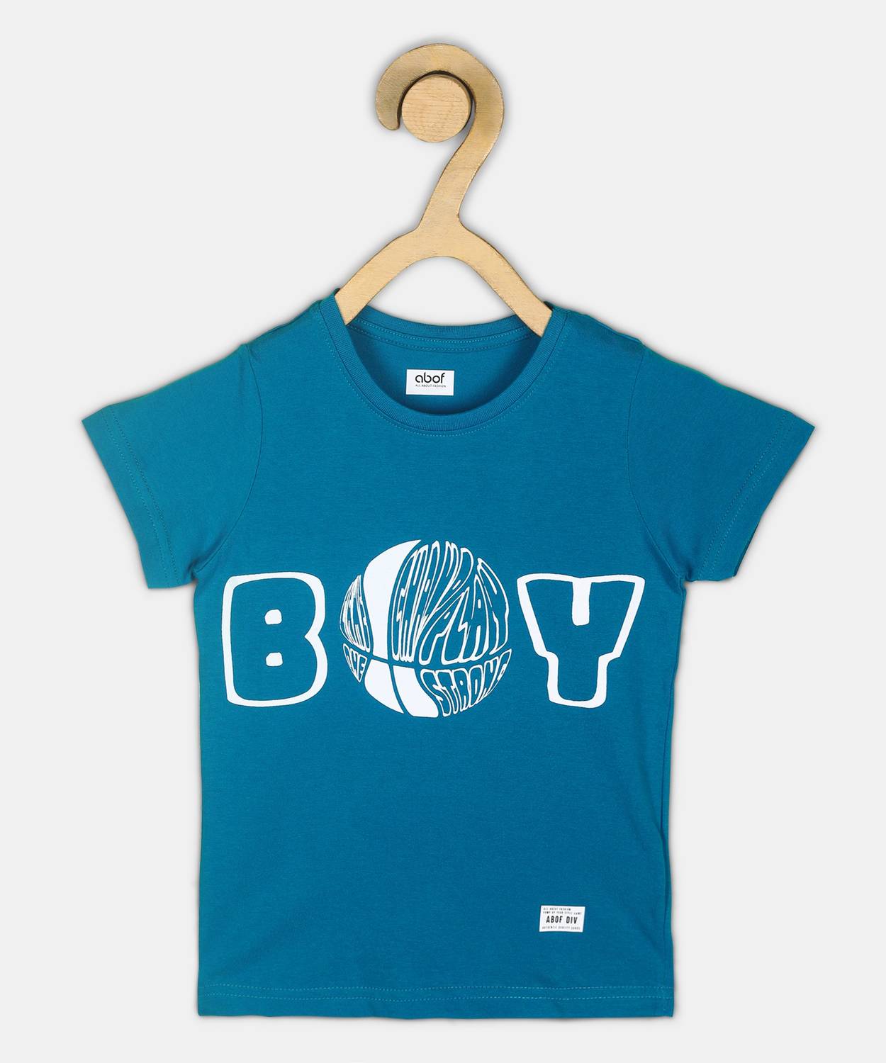 Aditya Birla - abof Boys Typography, Printed Cotton Blend Regular T Shirt