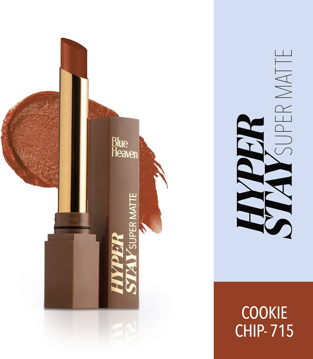 BLUE HEAVEN Hyperstay Super Matte Lipstick, Cookie Chip, 715, 2.2 gm