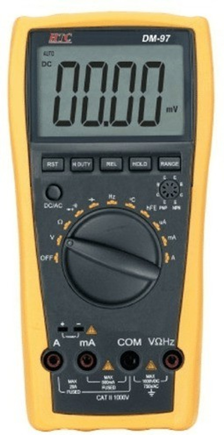Image of HTC Instrument DM-97 Digital Multimeter 3 3 /4 TRMS-4000 Counts ,Capacitance,Frequency ,TEMP Digital Multimeter
