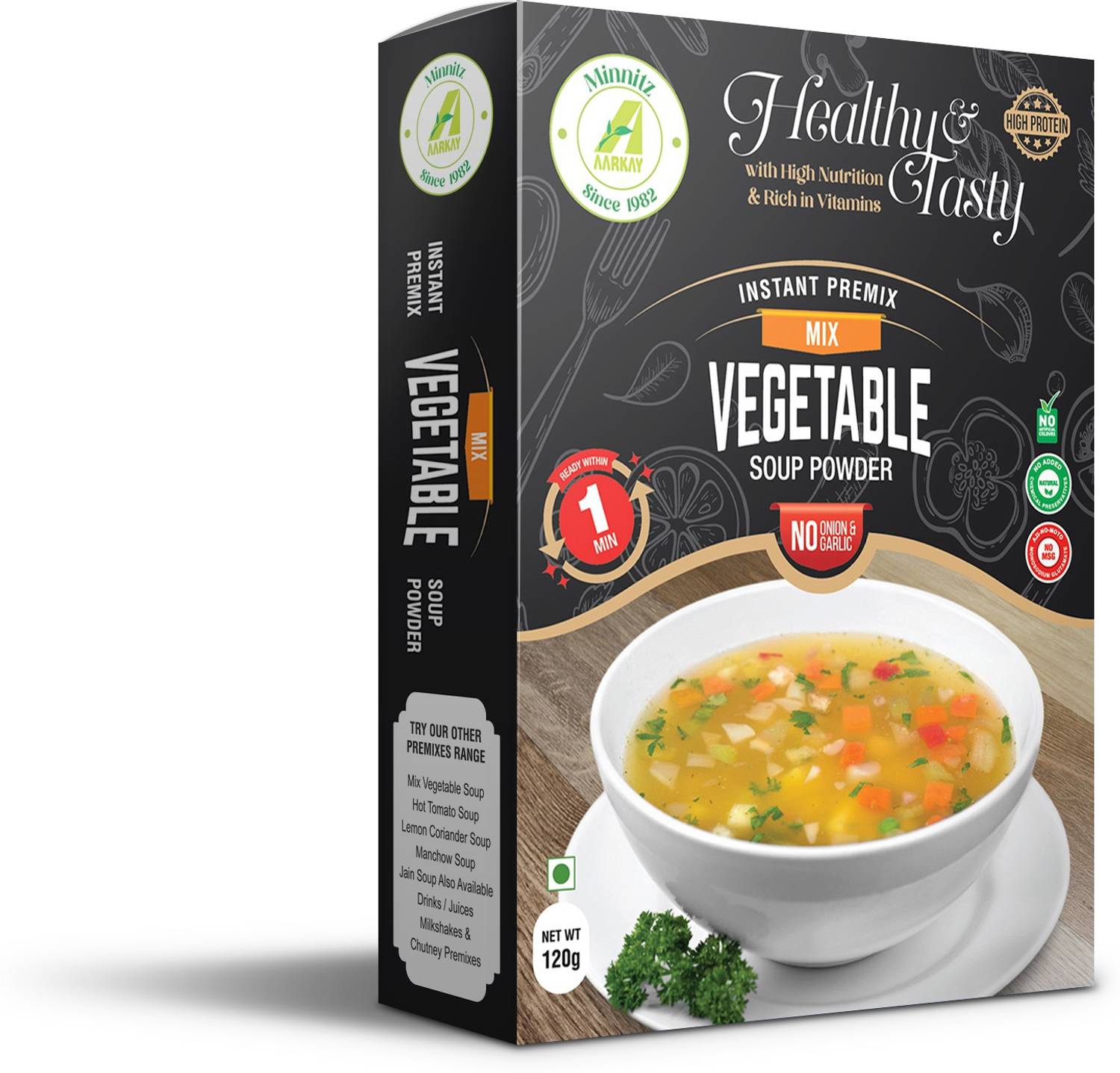AARKAY Minnitz Instant Mix Vegetable Soup With No Onion And Garlic 240 G