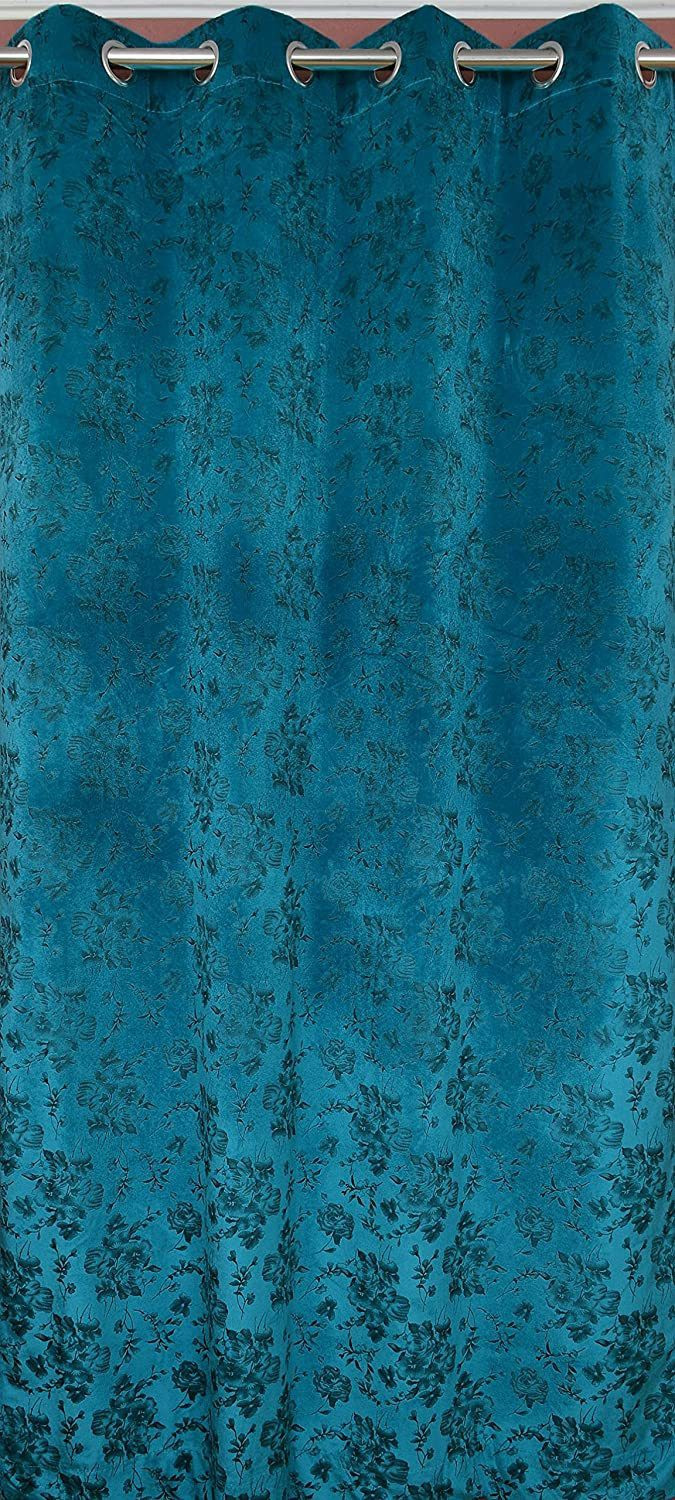 Image of A Next Step 274.32 cm (9 ft) Long Door Velvet Blackout Curtain (Pack Of 2)