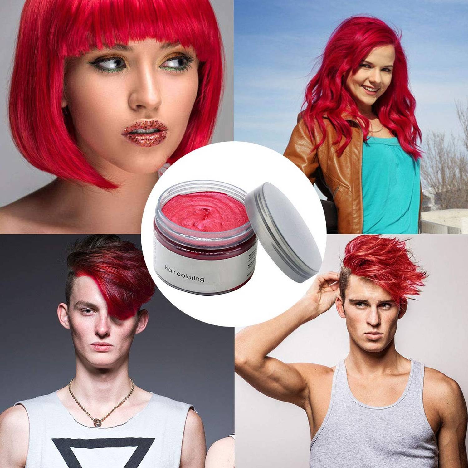 ADJD INSTANT HAIR COLOR WAX MEN AND WOMEN DAILY USE , RED