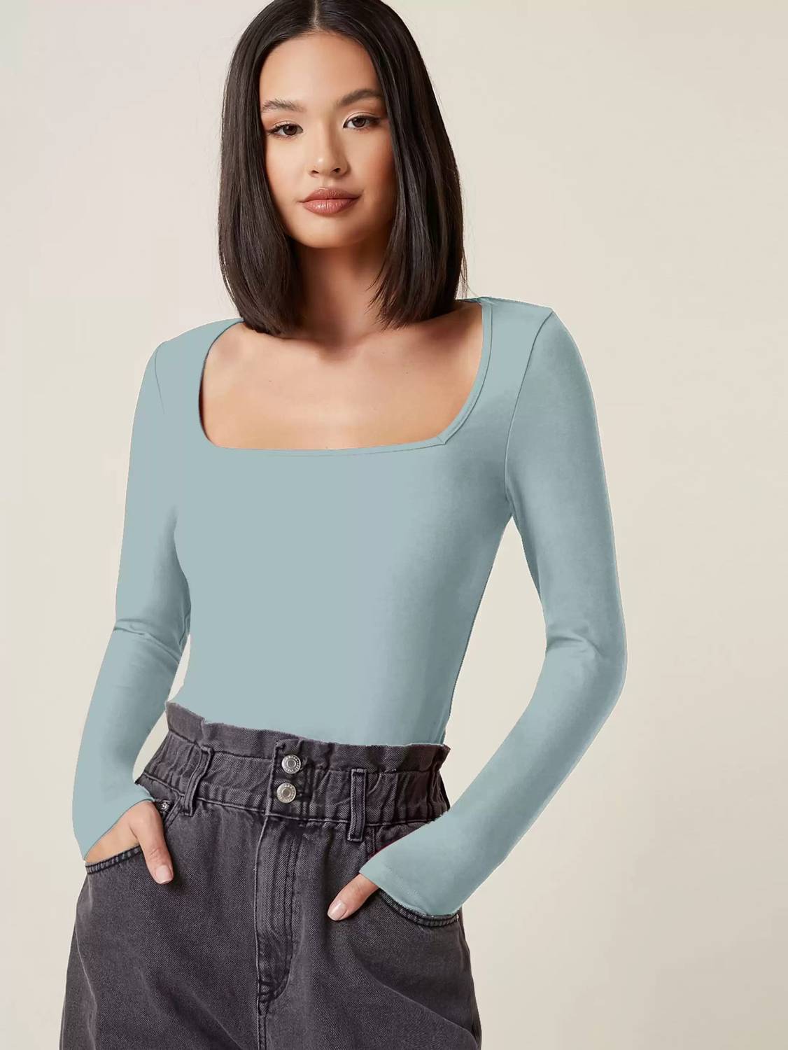 Ipshita Casual Solid Women Grey Top