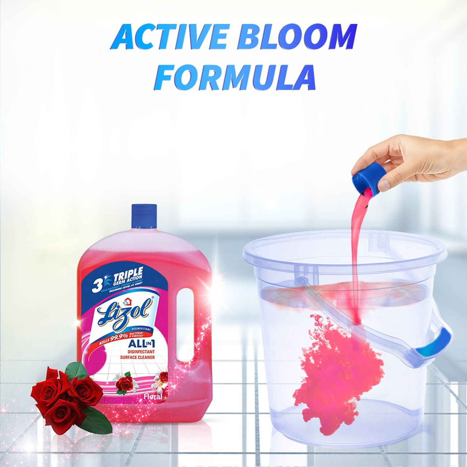 Image of Lizol Disinfectant Surface and Floor Cleaner Floral (2 x 1.25 L)