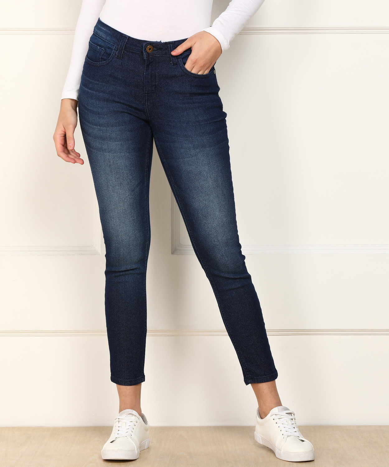 Image of PROVOGUE Skinny Women Dark Blue Jeans