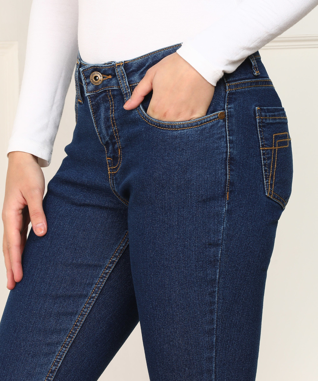 Image of PROVOGUE Skinny Women Dark Blue Jeans