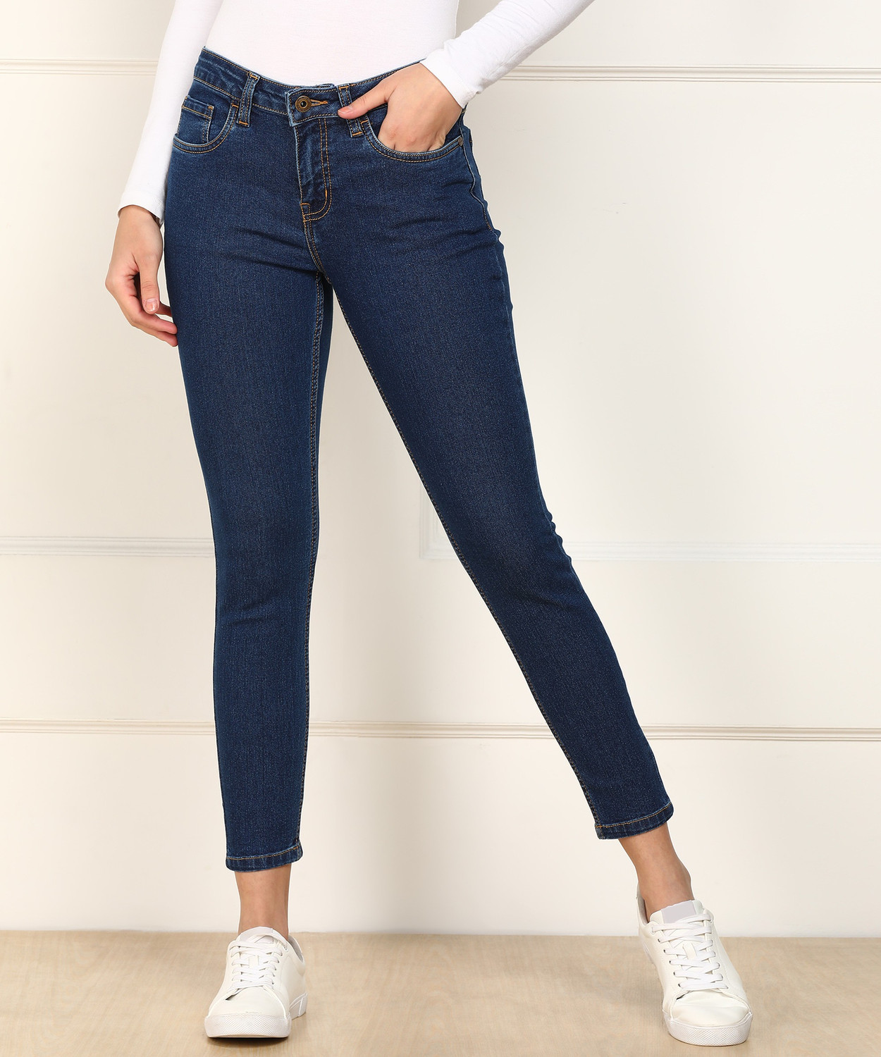 Image of PROVOGUE Skinny Women Dark Blue Jeans