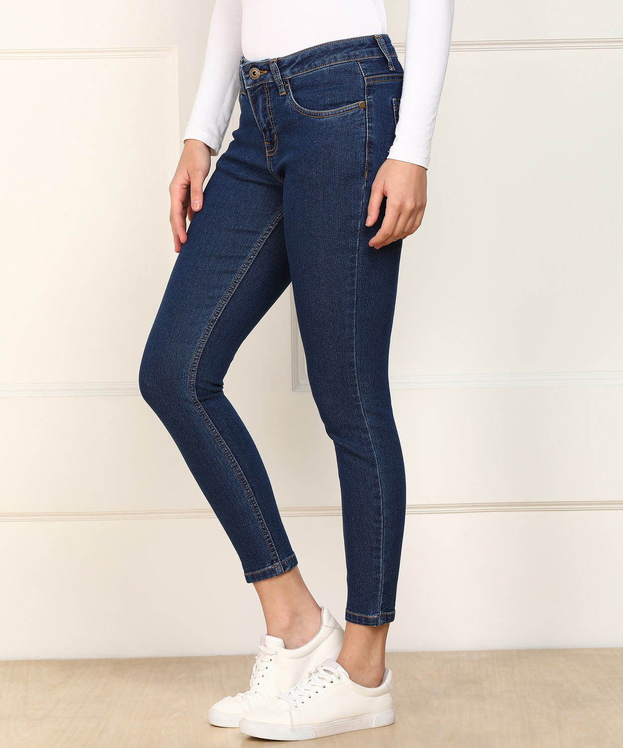 Image of PROVOGUE Skinny Women Dark Blue Jeans