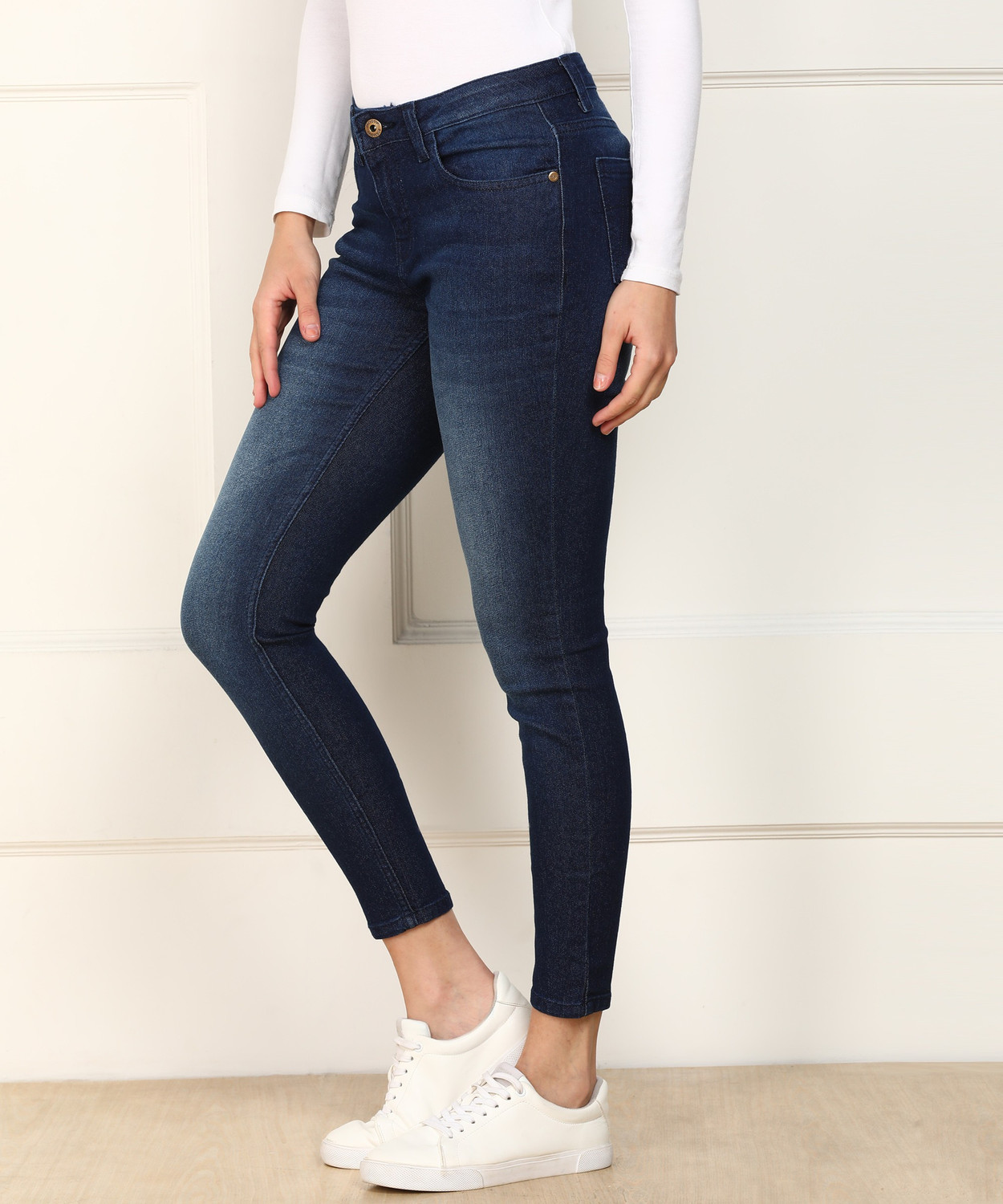 Image of PROVOGUE Skinny Women Dark Blue Jeans