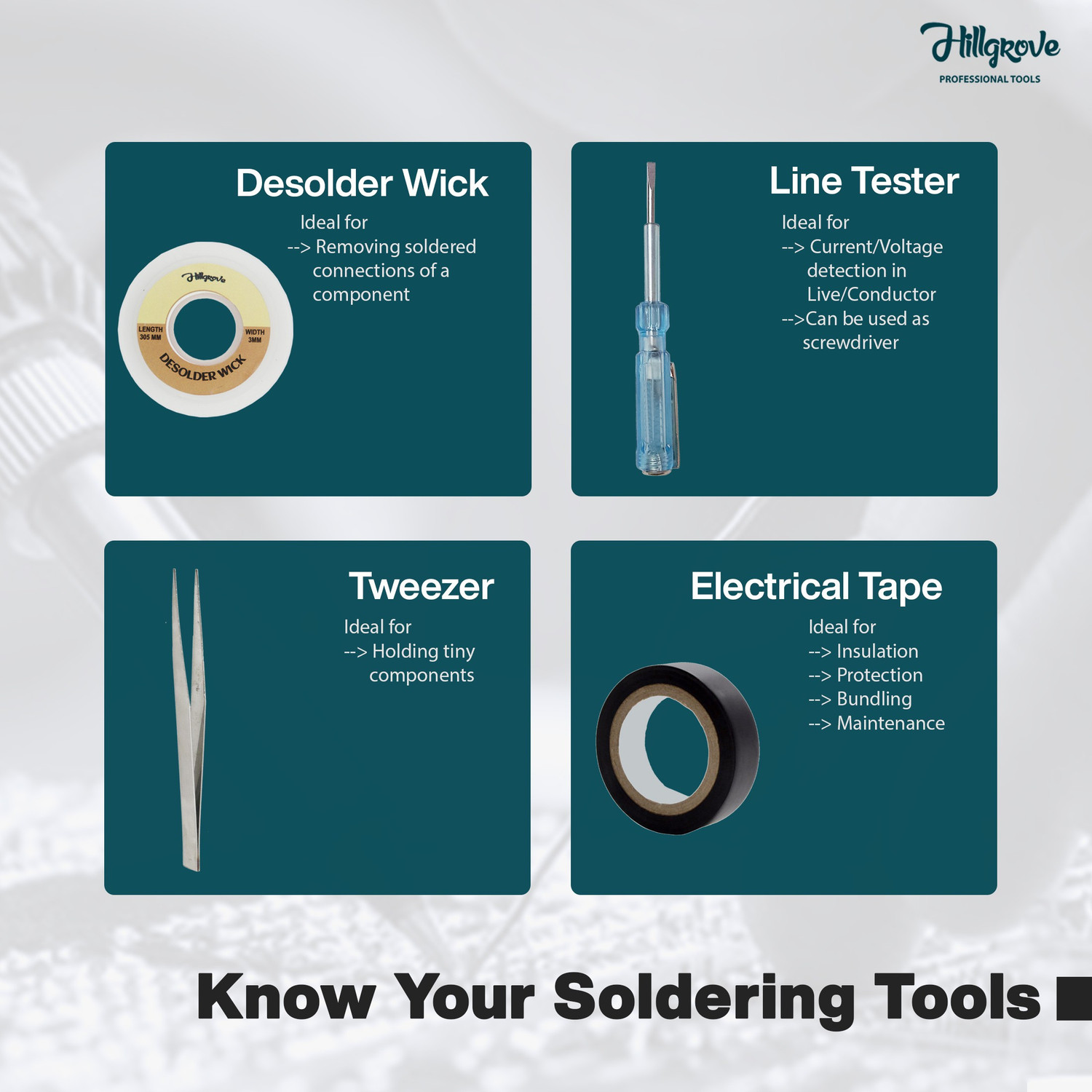 Image of Hillgrove 23in1 Heavy Duty Soldering Iron Machine Set Kit with Mobile Repair Screwdriver Power & Hand Tool Kit