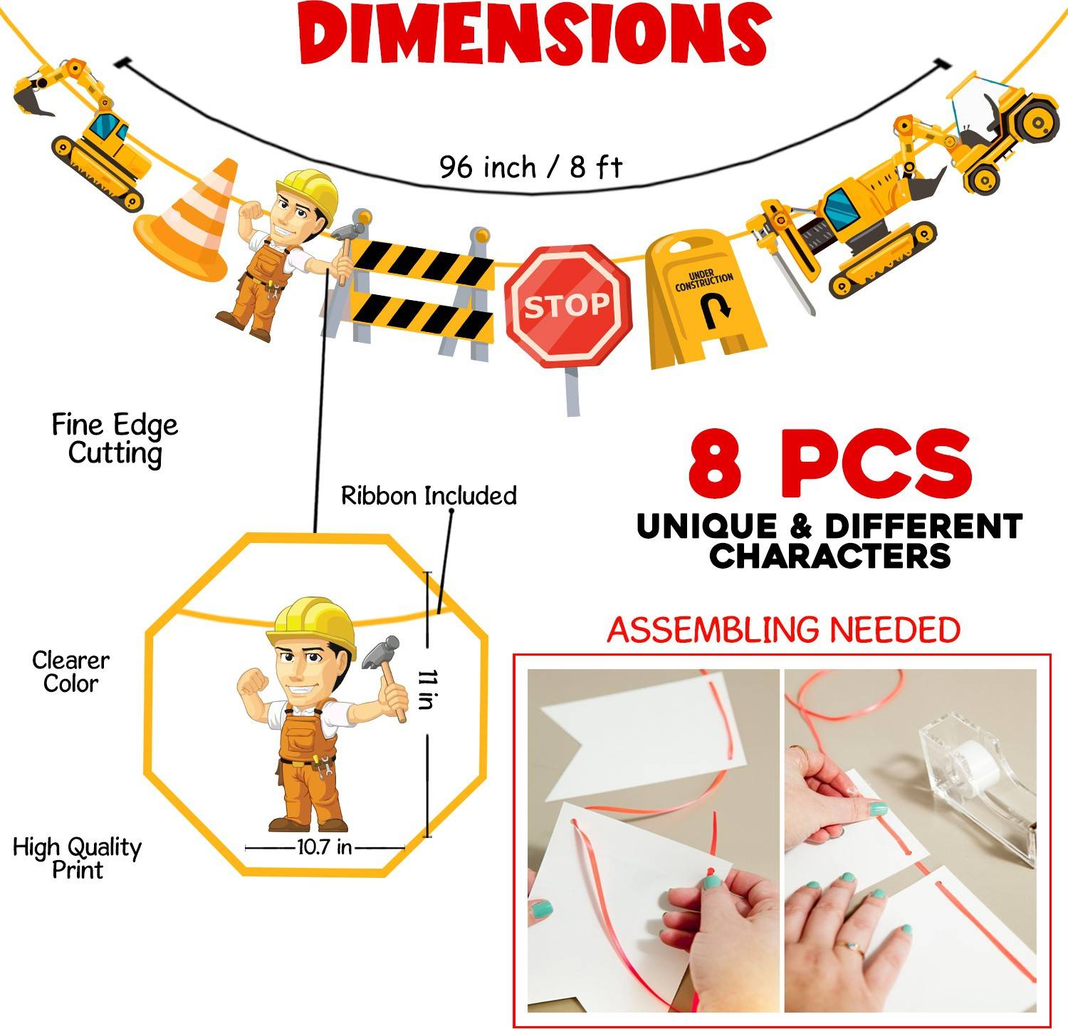 Aazon.co: Hottog 16 Pieces Construction Birthday Party Supplies Construction Theed Zone Party