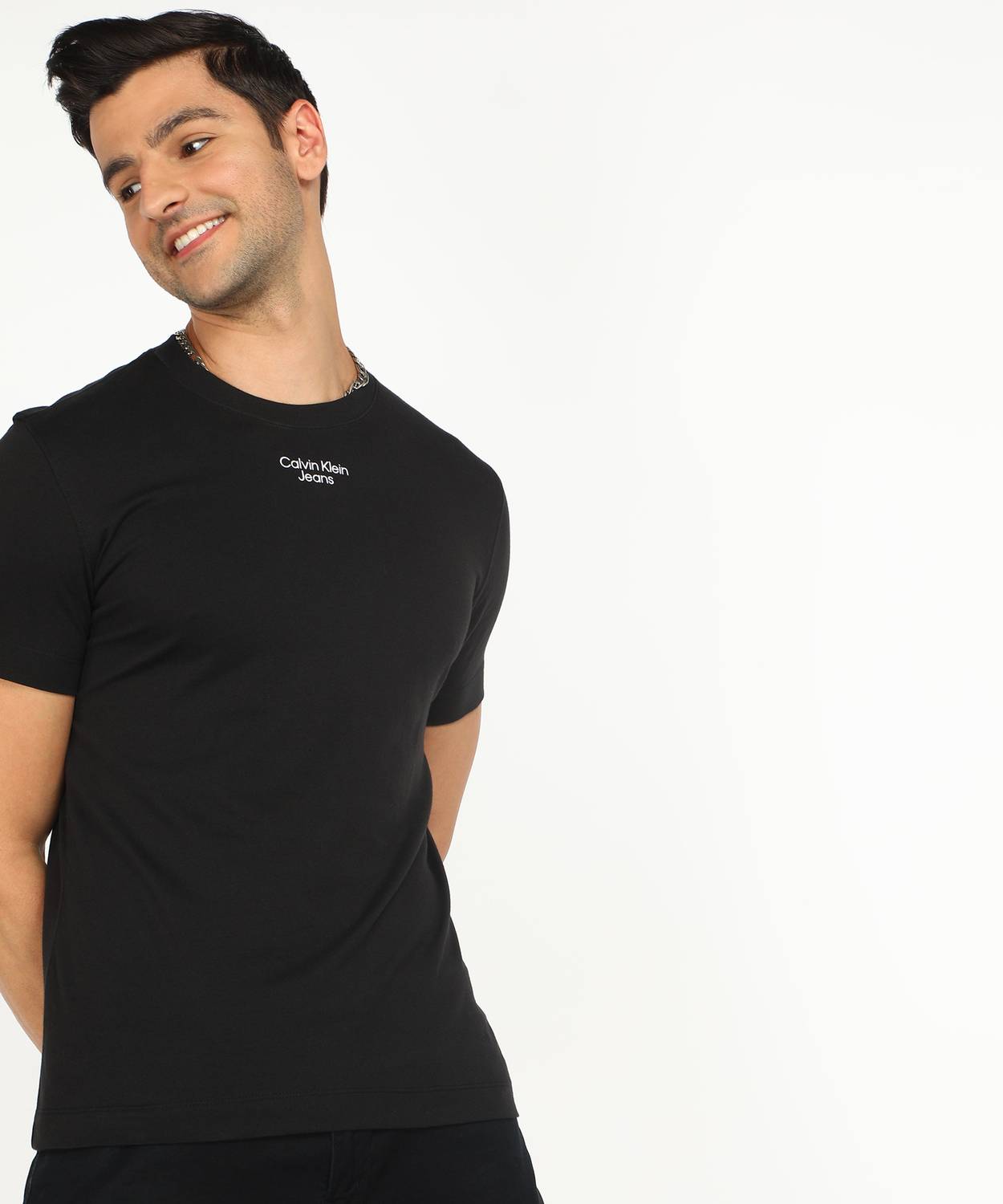 Calvin Klein Jeans Solid Men Crew Neck Black T-Shirt
