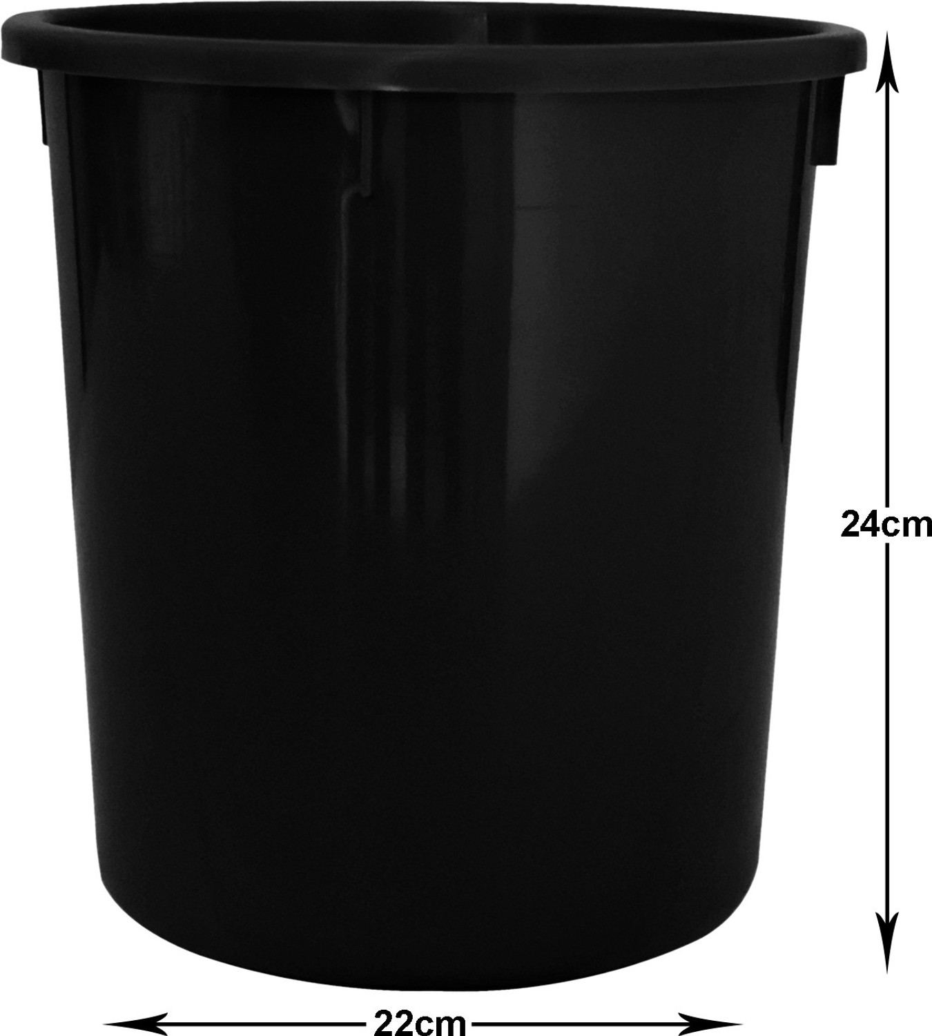 Image of KUBER INDUSTRIES Plastic Open Dustbin, Garbage Bin For Home 5Ltr.- Pack of 4 (Black) Plastic Dustbin