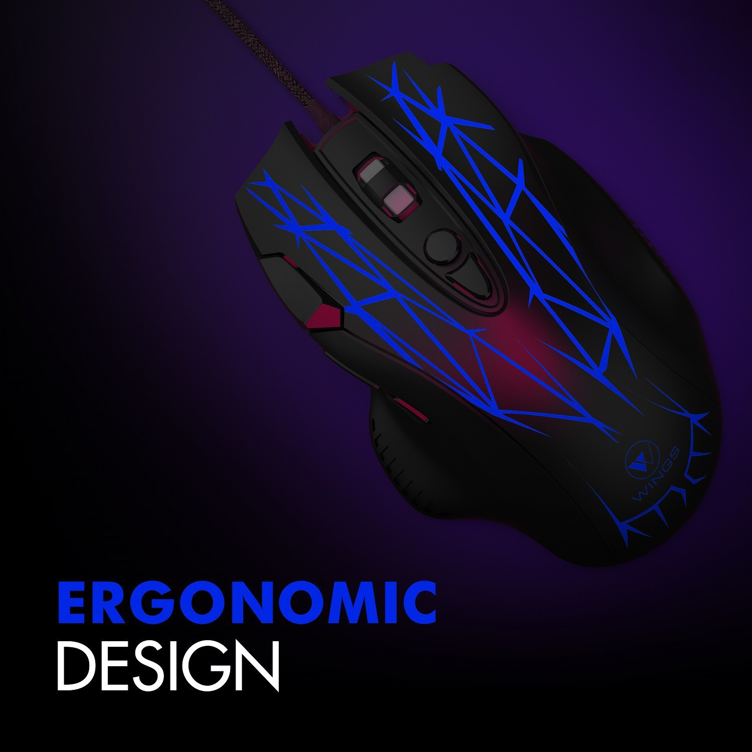Image of Wings Crosshair 200 Wired Ambidextrous Optical Gaming Mouse