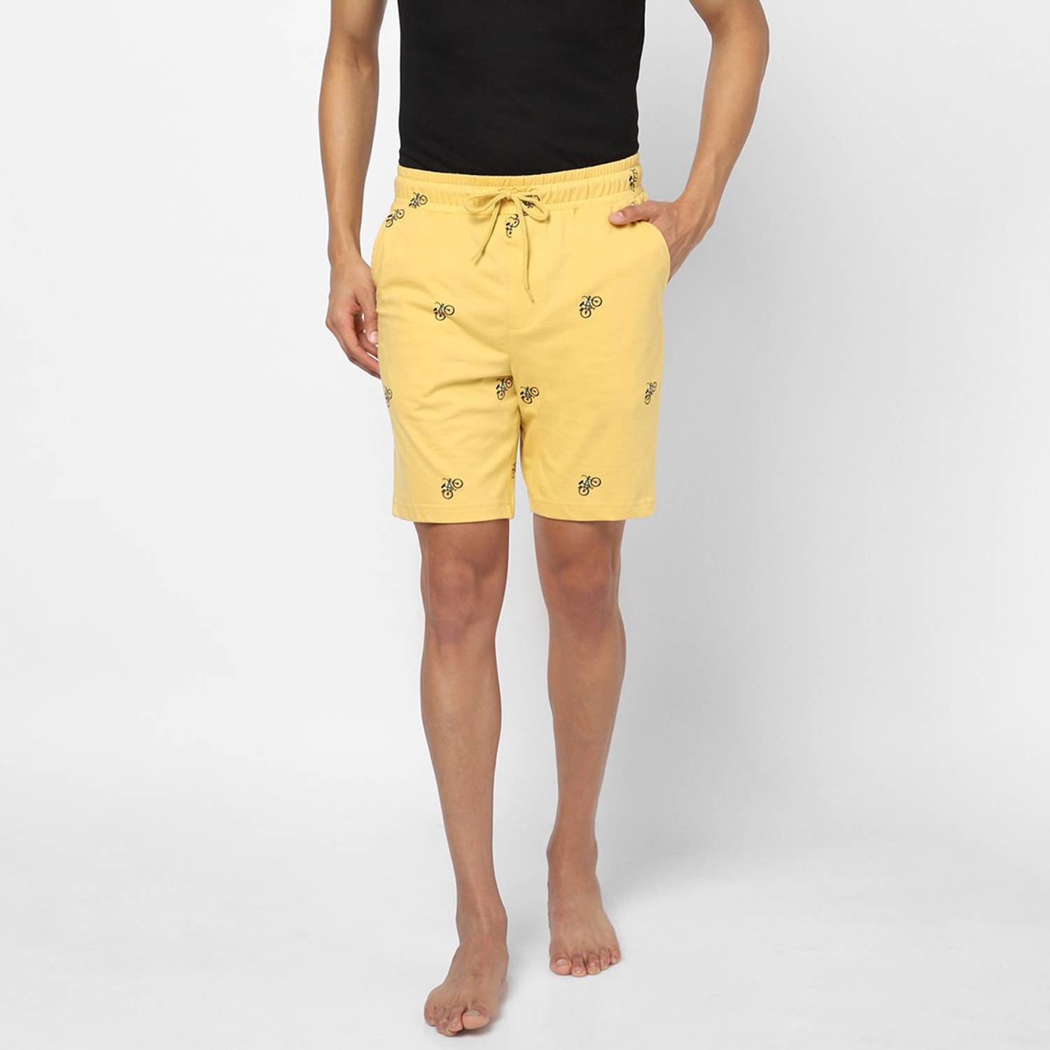 Ajile By Pantaloons Printed Men Yellow Night Shorts