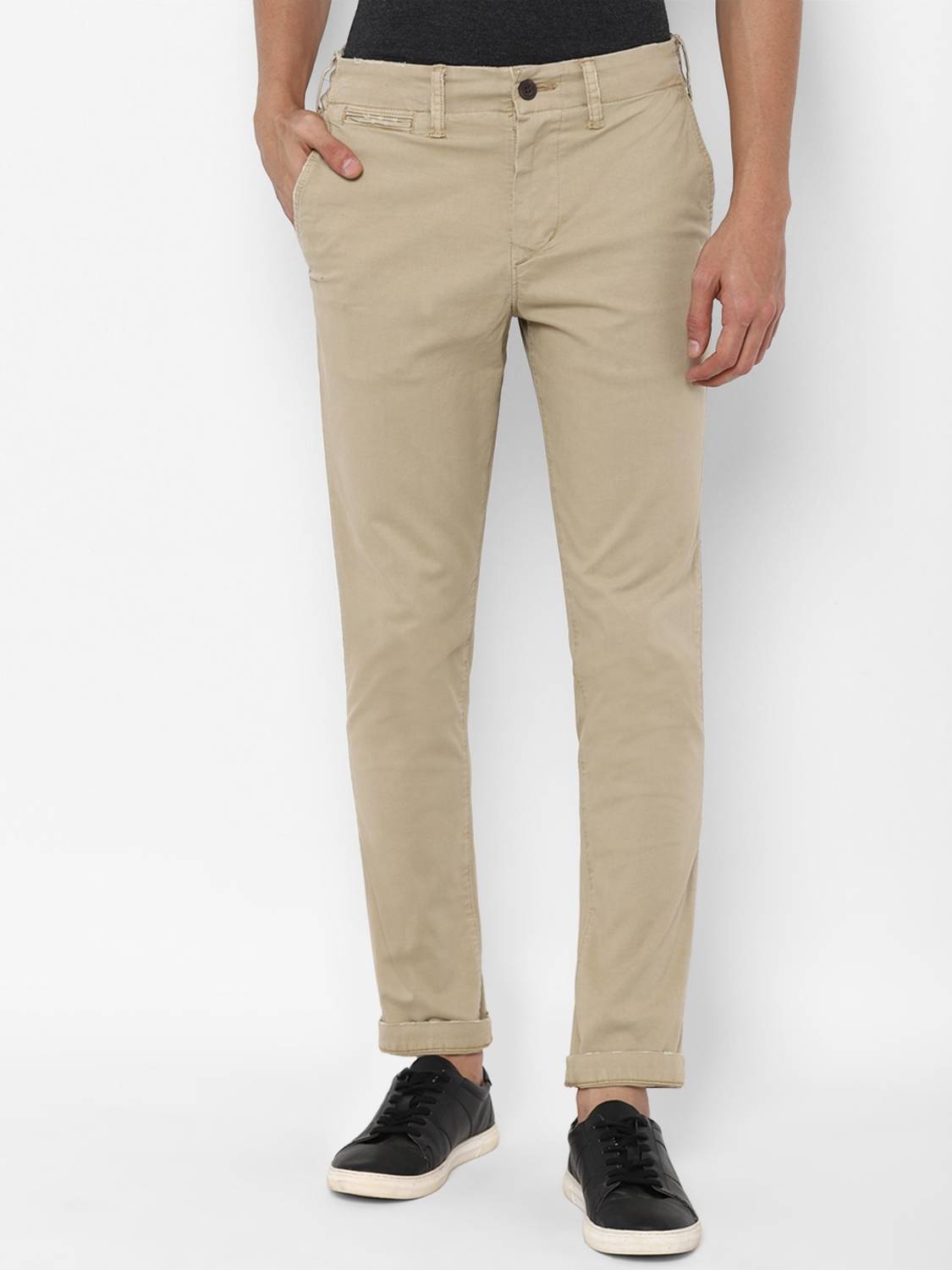 American Eagle Outfitters Slim Fit Men Khaki Trousers