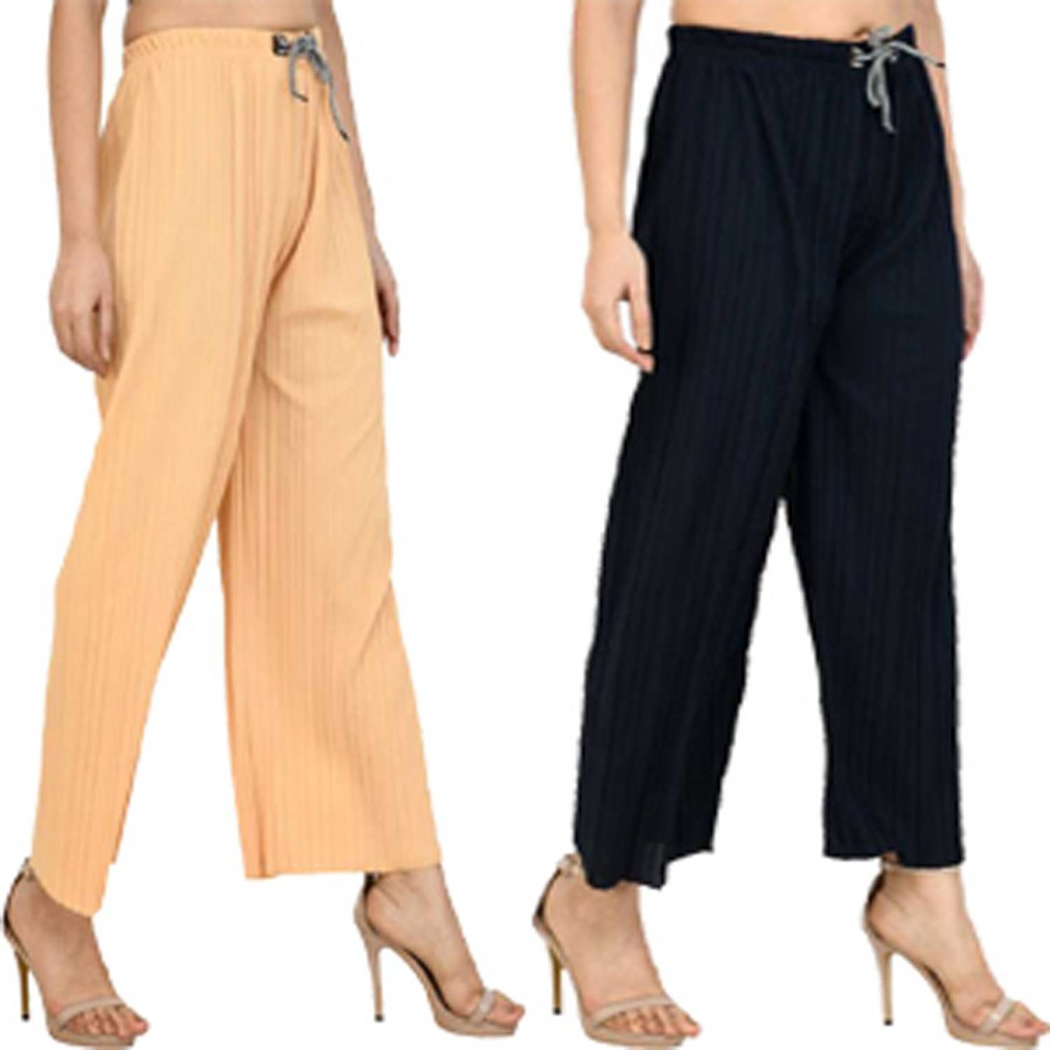 Annectant Relaxed Women Dark Blue, Beige Trousers
