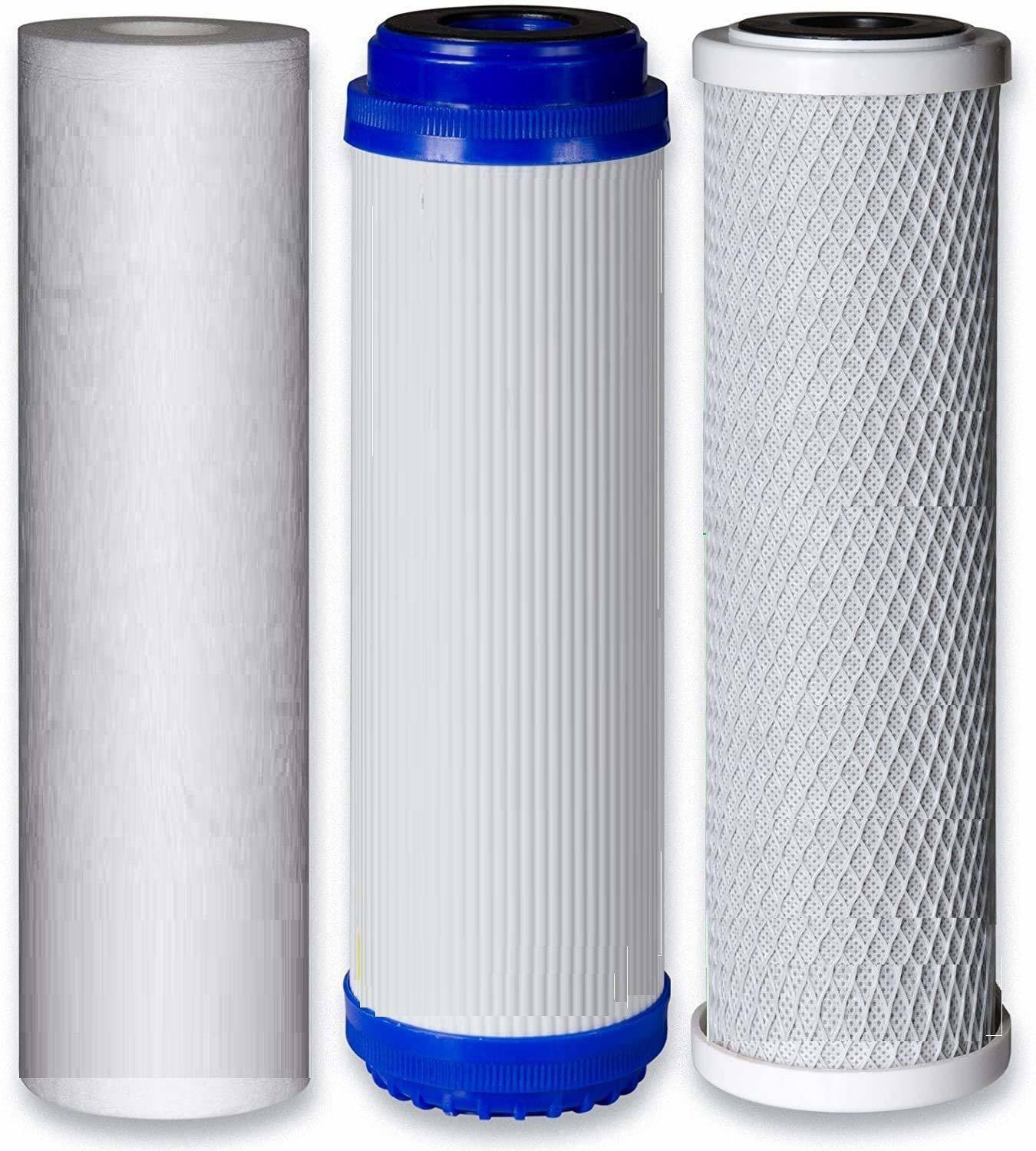 ATLOIT Sediment Filter (PP), Activated (CTO), (GAC) - 10 Inch, Pack Of 3 Solid Filter Cartridge