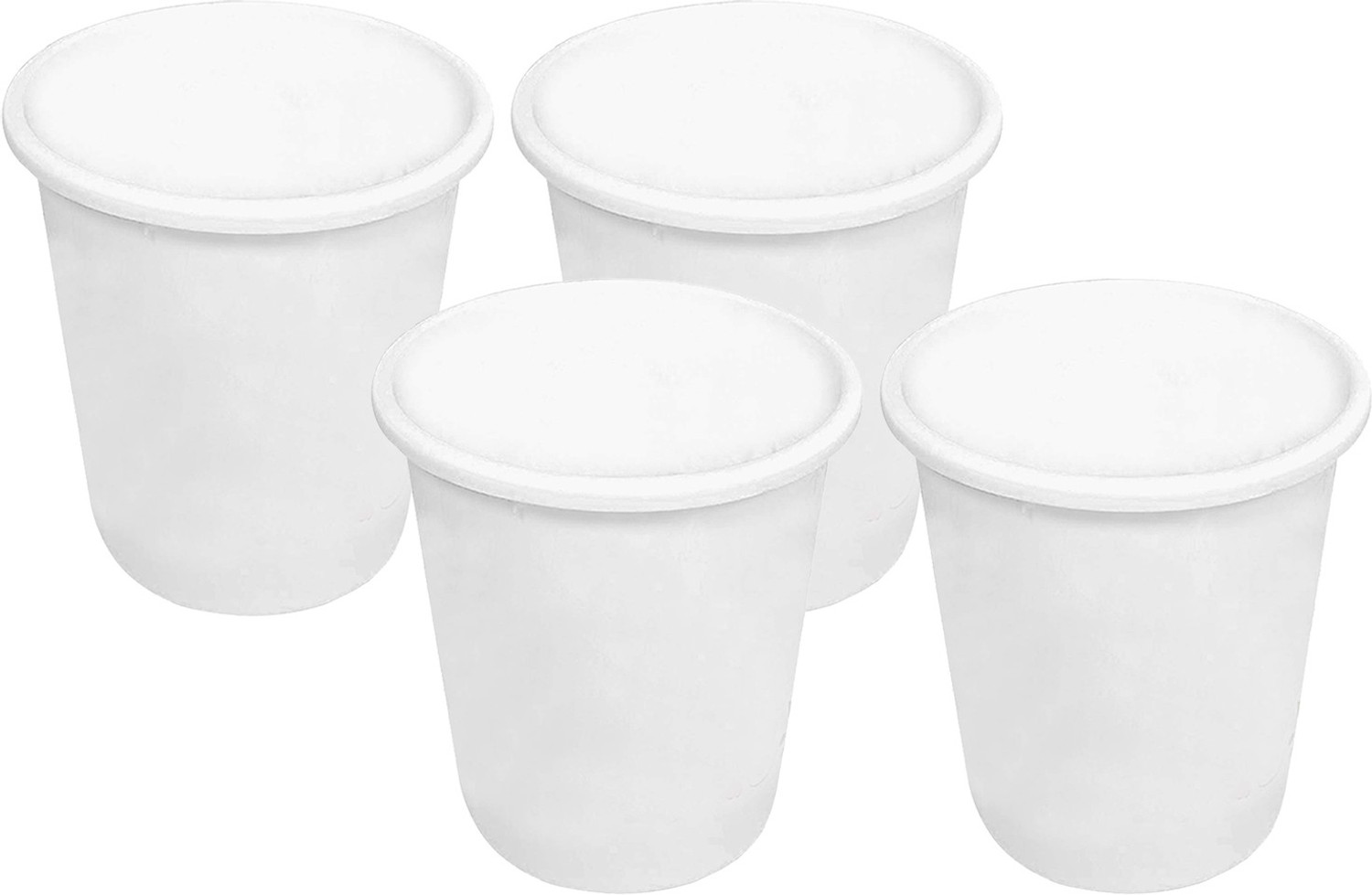 Image of KUBER INDUSTRIES Open Dustbin, Garbage Bin For Home, 5Ltr.- Pack of 4 (White) Plastic Dustbin