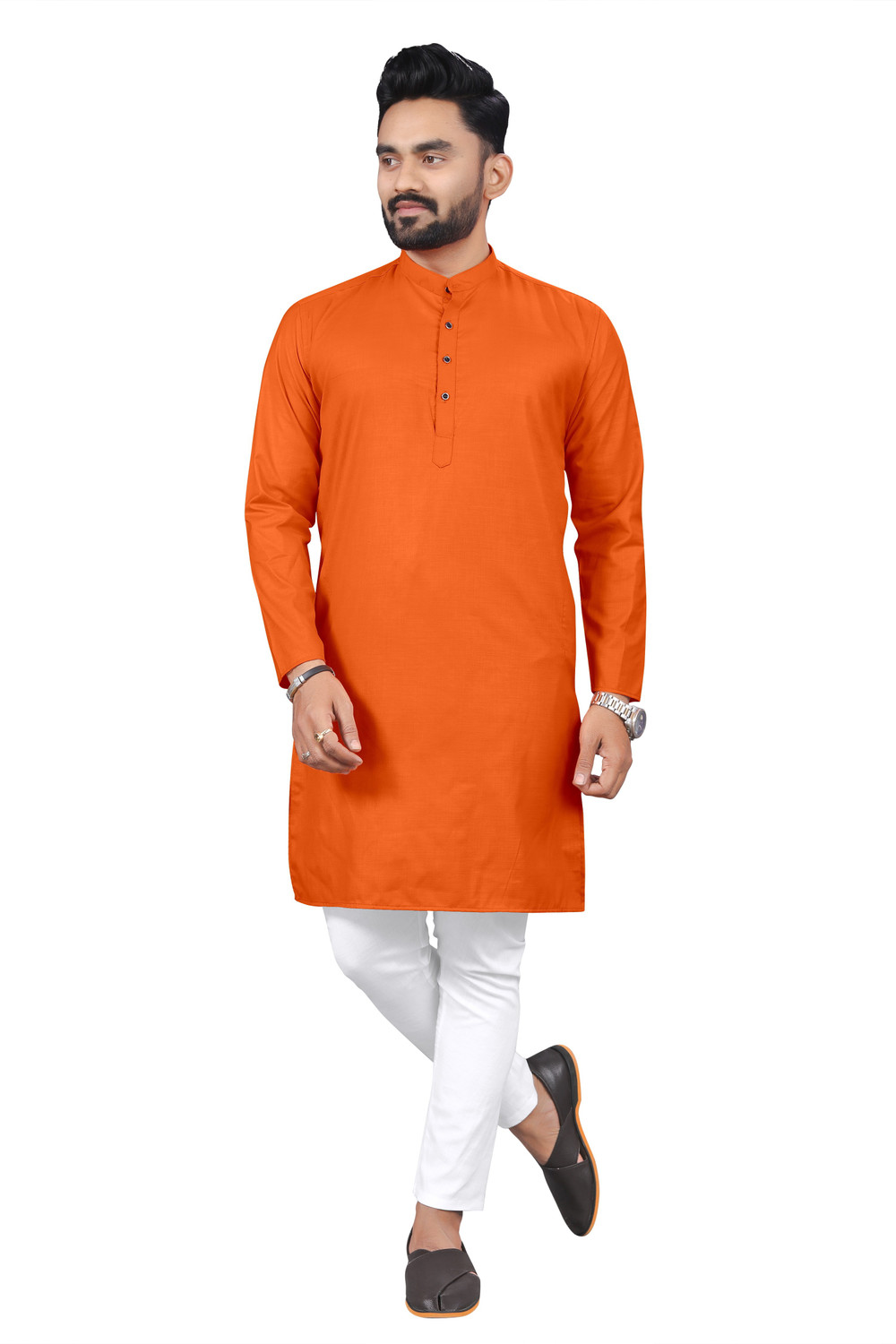 Image of RAHUL LOOK Men Solid Straight Kurta