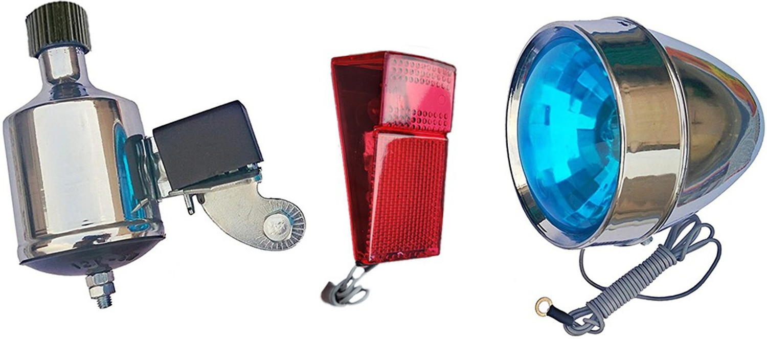 Image of GI Classic Bicycle Dynamo with Retro LED Front and Back Light 12v 6w LED Front Rear Light Combo