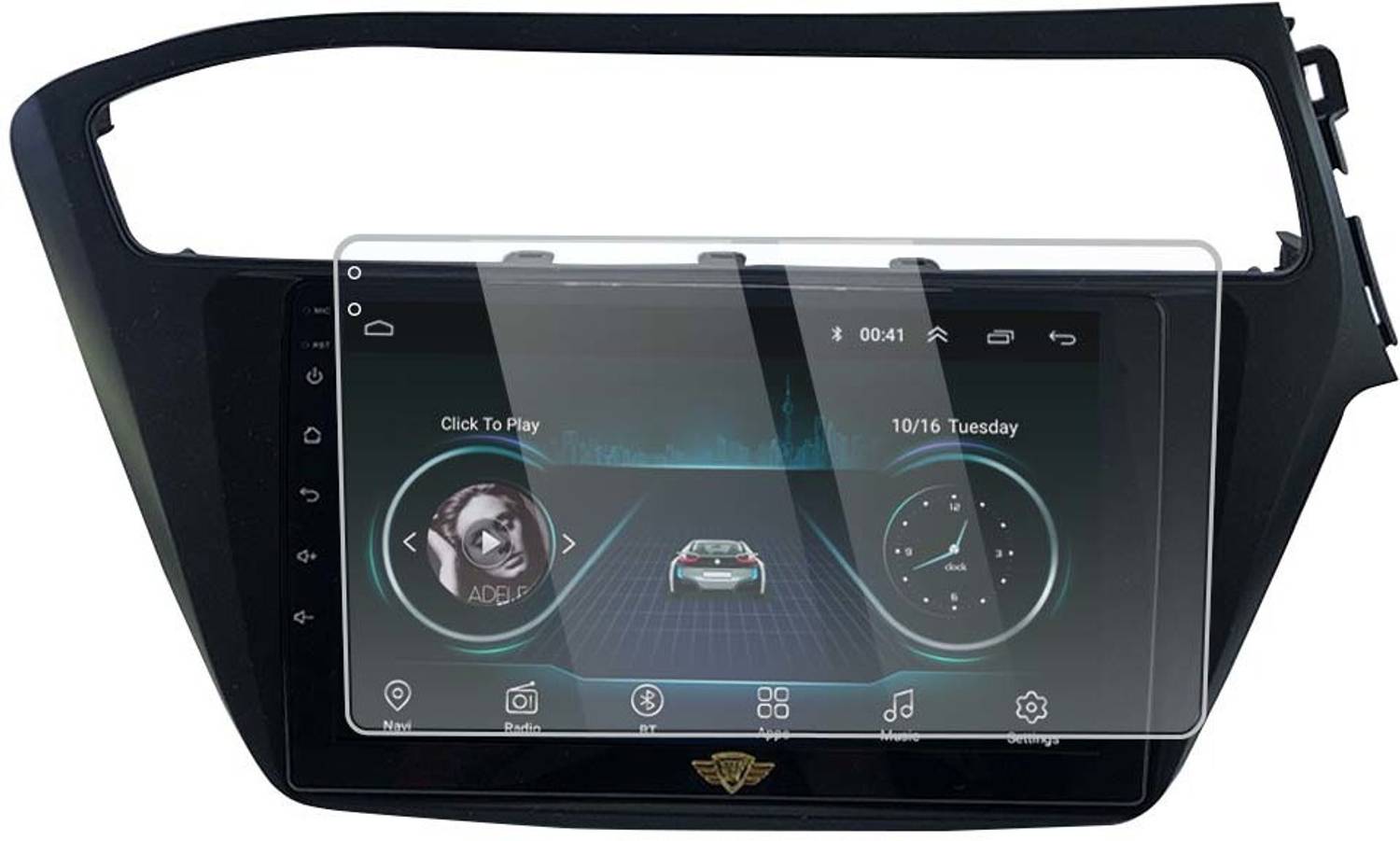 ATEEN Screen Guard for 9 inch Screen Guard/Touch Screen Guard/Screen Protector Display Monitor Glass for Hyundai i20 New Elite Double DIN Car Android Music System[for After Market Car Stereo]
