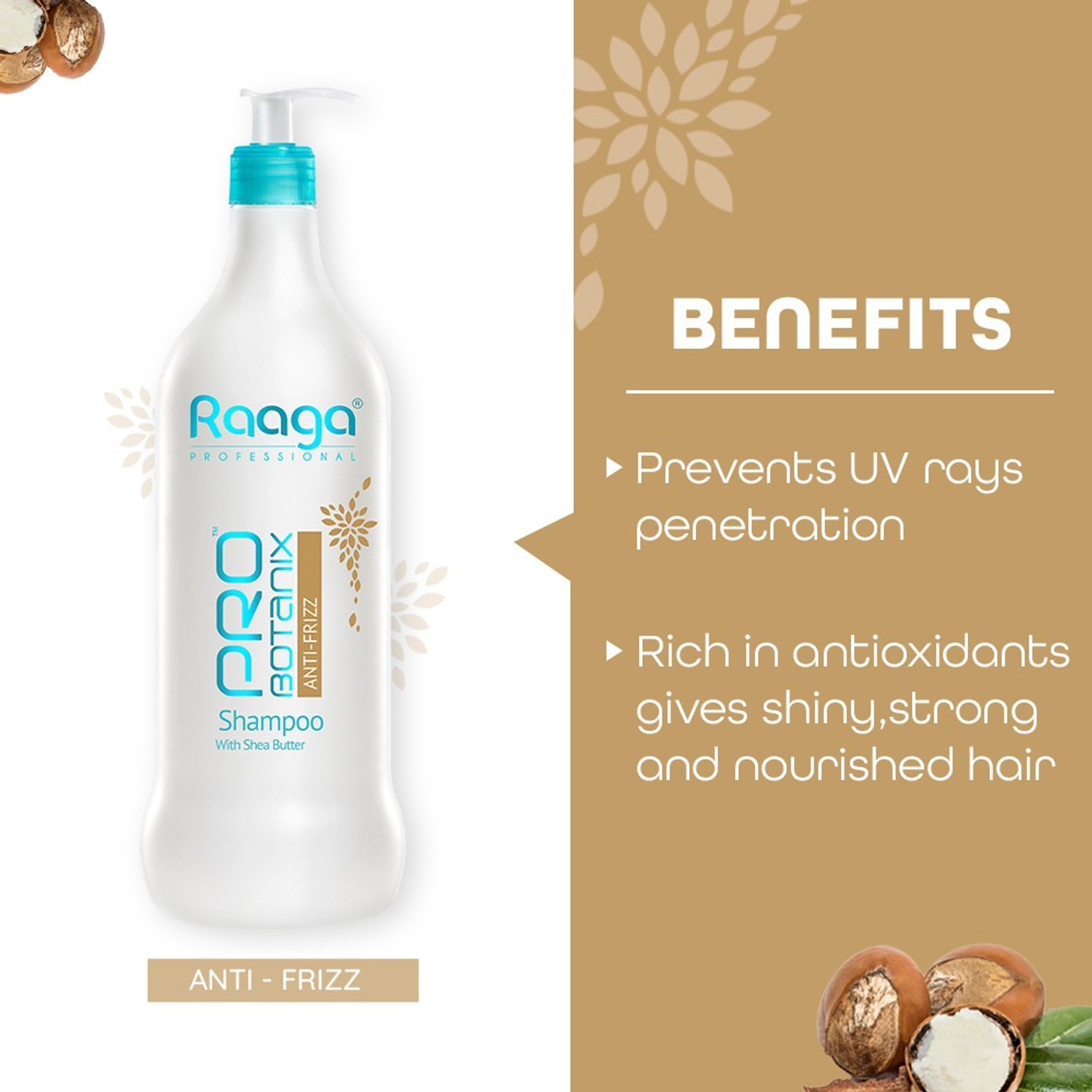 Image of RAAGA PROFESSIONAL Pro Botanix Shampoo | Anti Frizz | 1000 ml